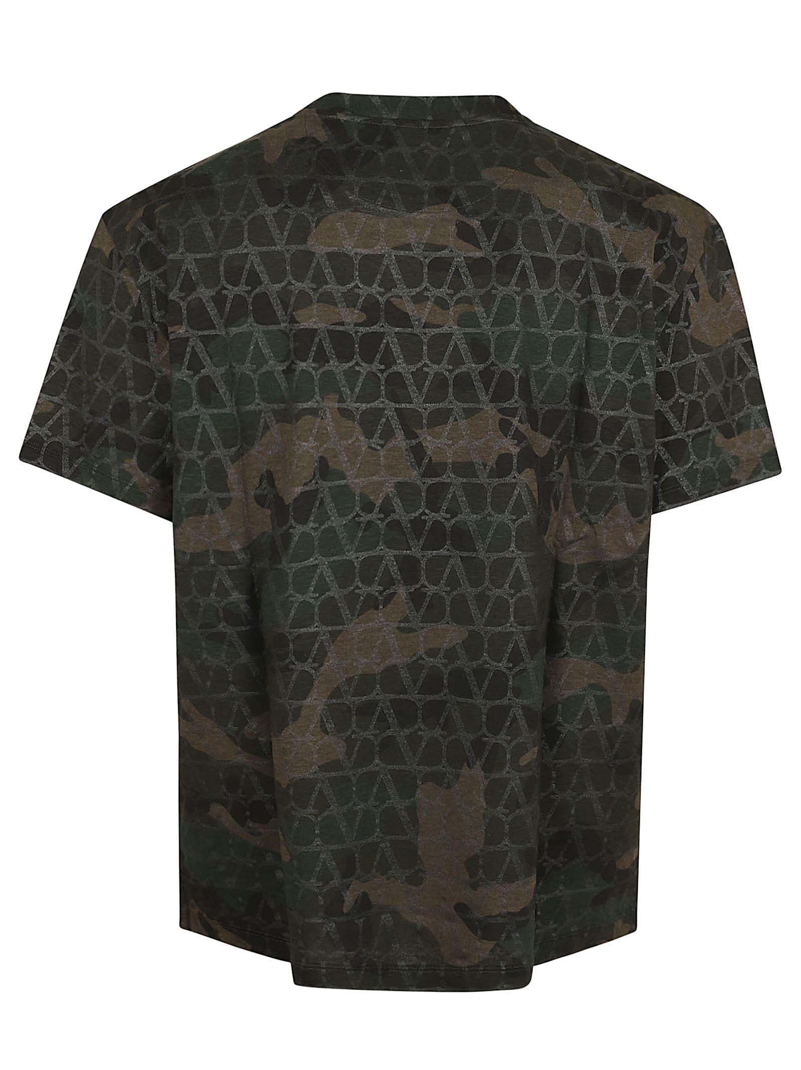 Shop Valentino T-shirt Camouflage In Zcx Toile Camou Army