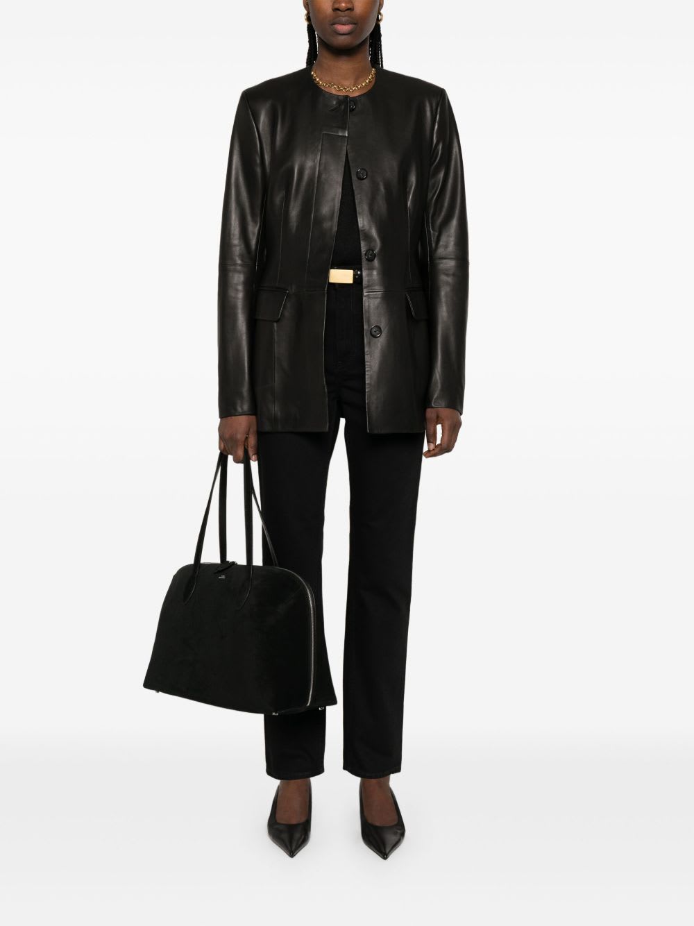 Totême Toteme Twisted Seam Denim Full Length In Black