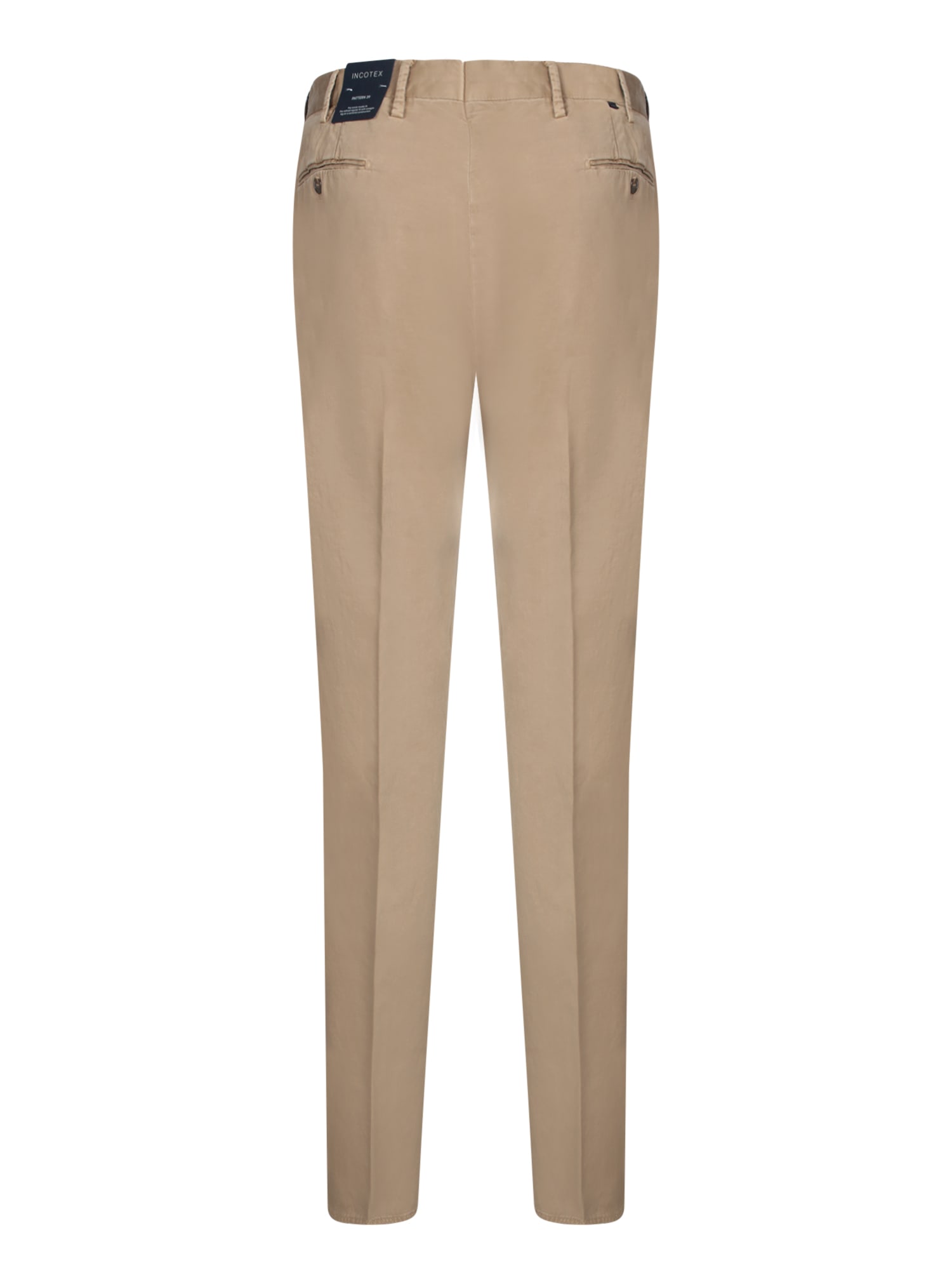 Incotex Beige Trousers With Front Zip Closure In Beige
