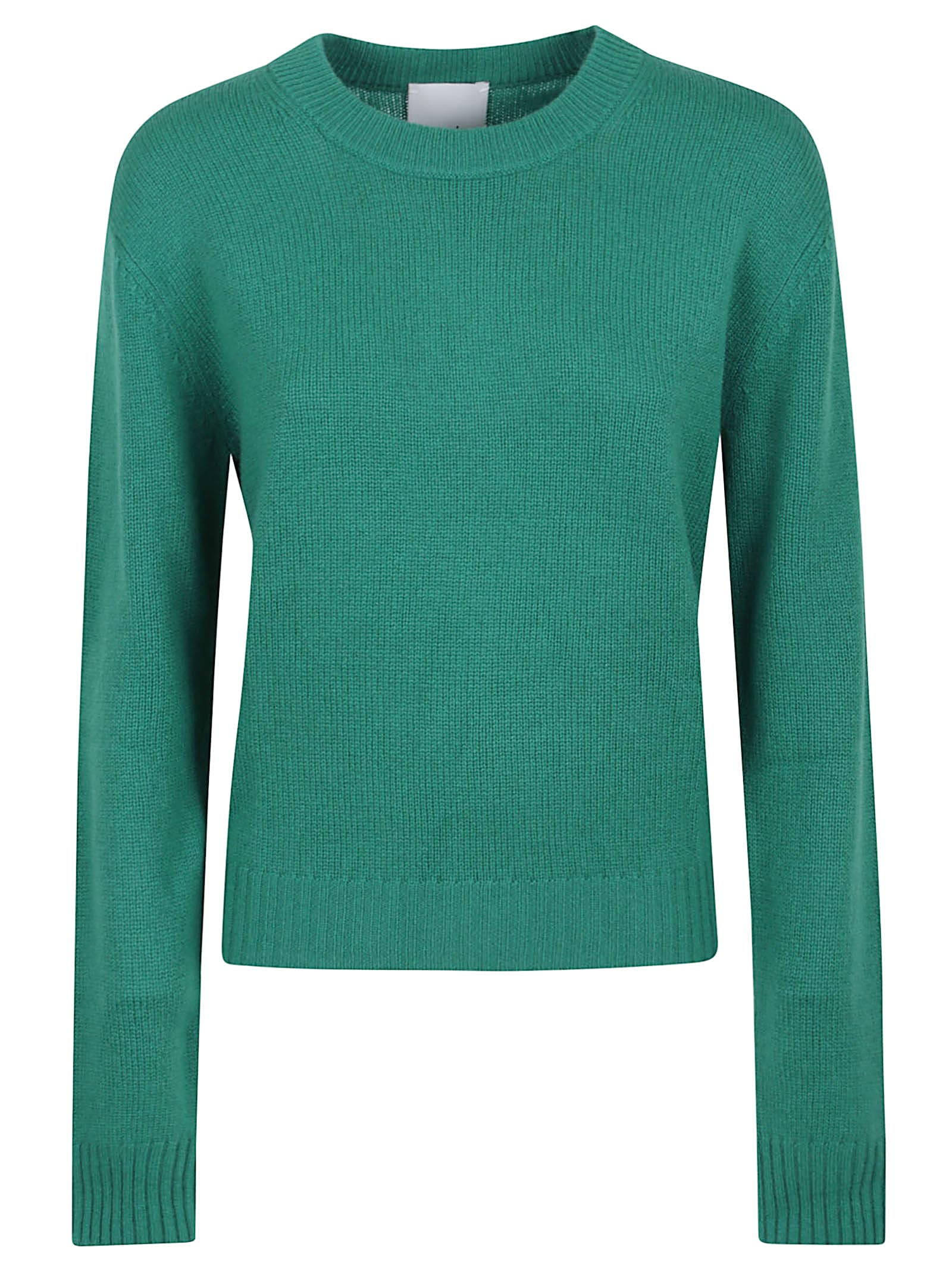 Allude Cashmere Sweater With Ribbed Edging In Green