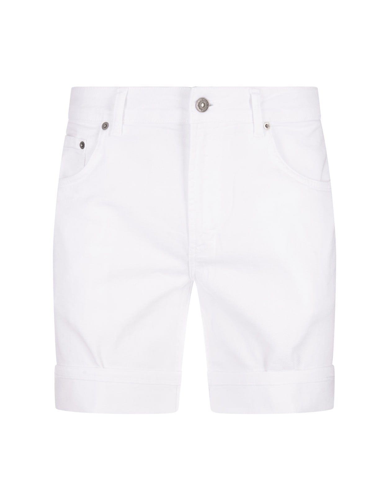 Shop Dondup Derick Bermuda Shorts In White Bull Stretch
