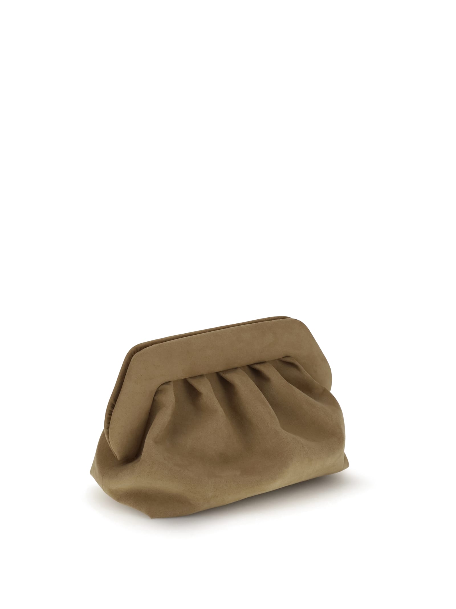 Themoirè Bios Suede Clutch In Brown