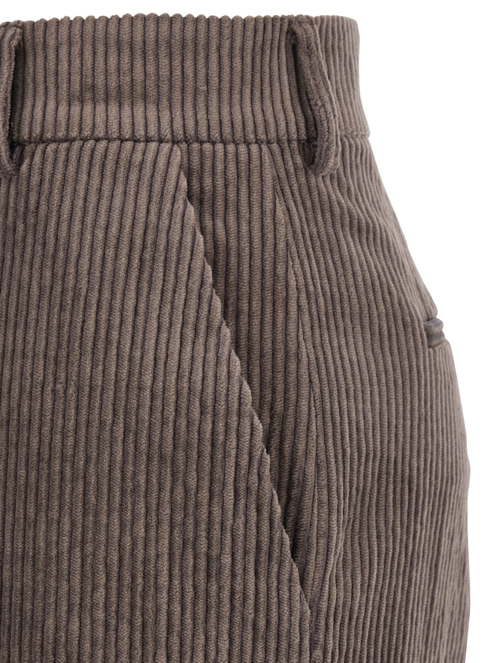 Antonelli Brown Trousers With Belt Loops In Velvet Woman In Brown