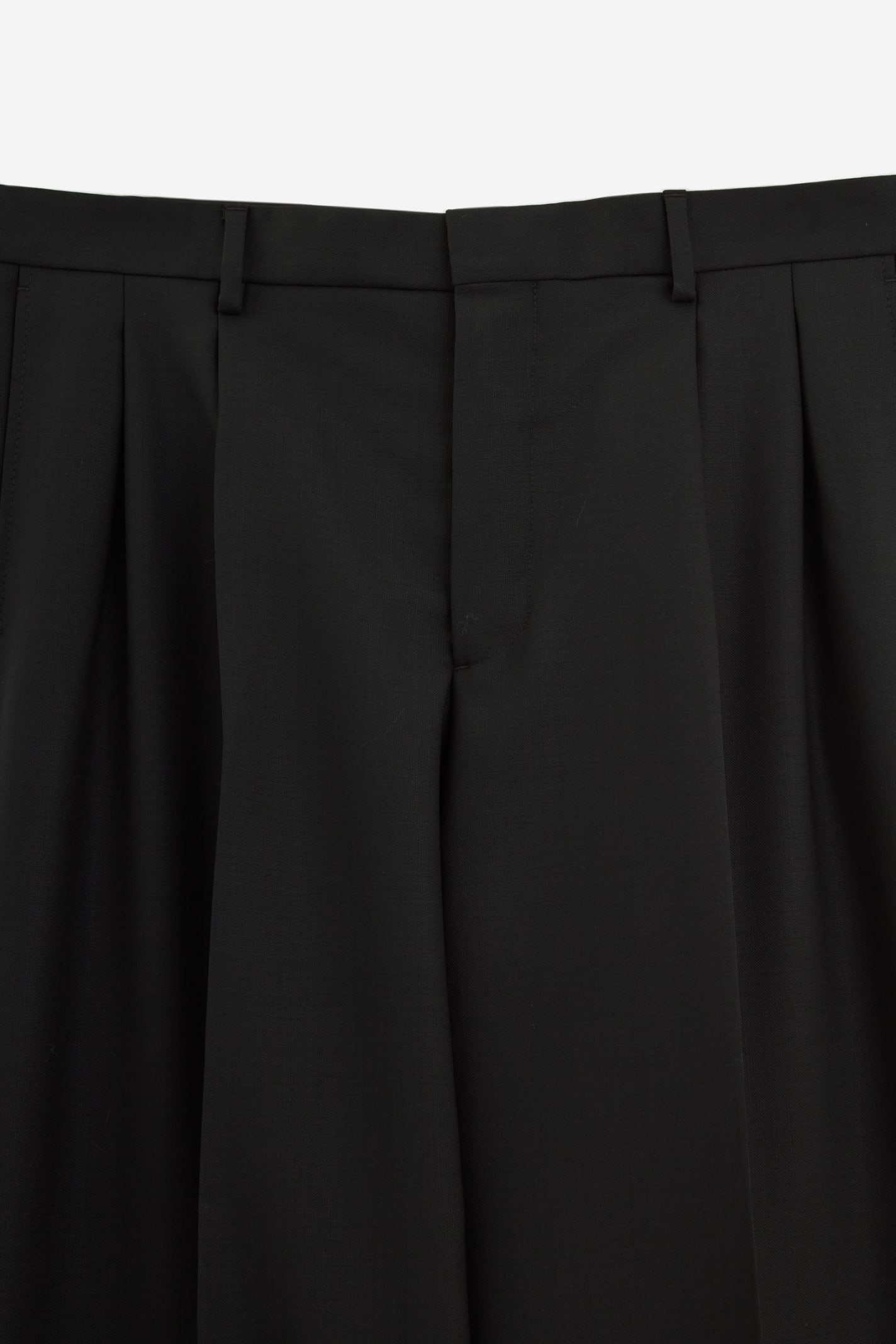 Shop Sunflower Wide Pleated Pants In Black