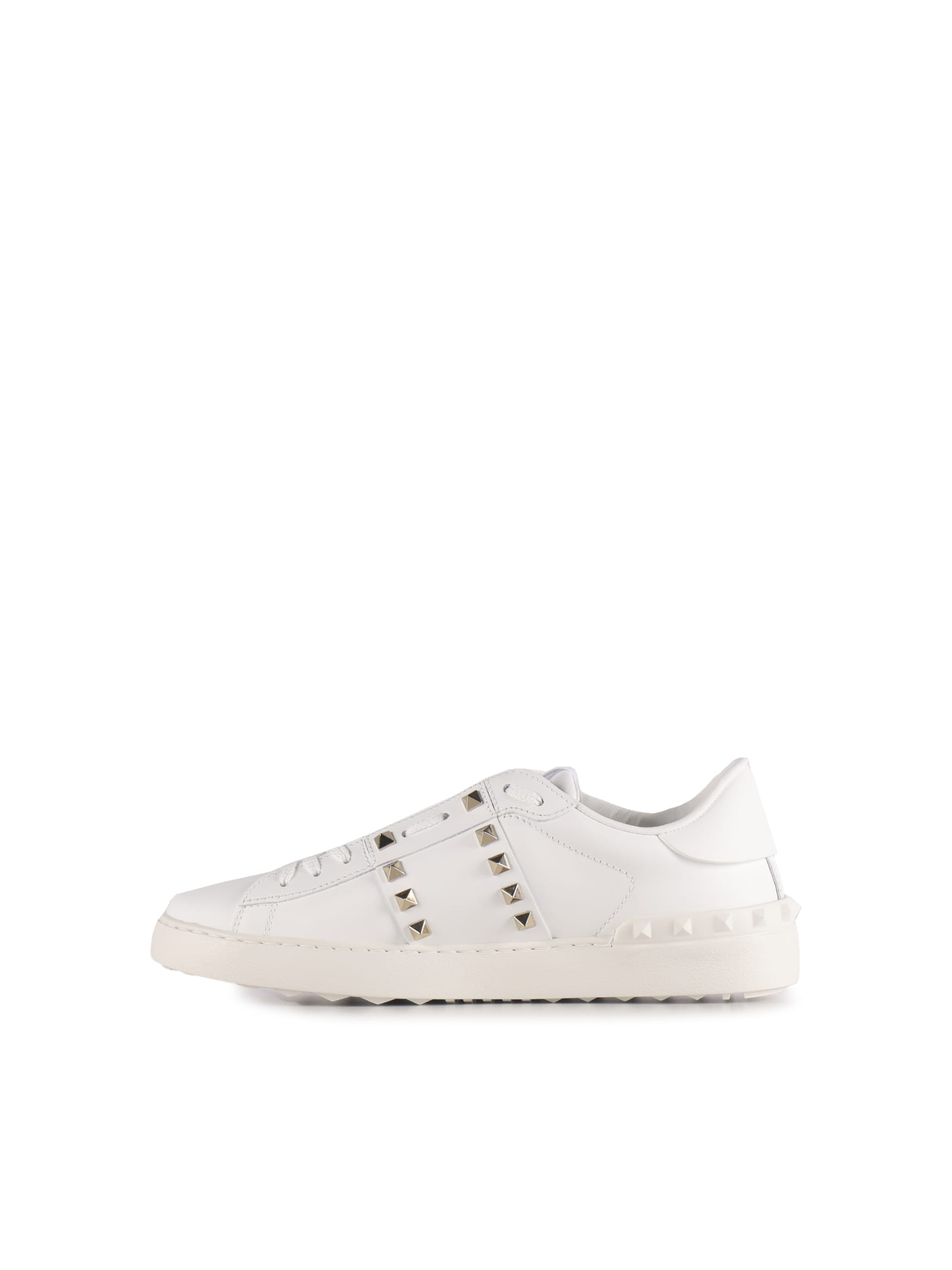 Shop Valentino Rockstud Sneakers Untitled In White