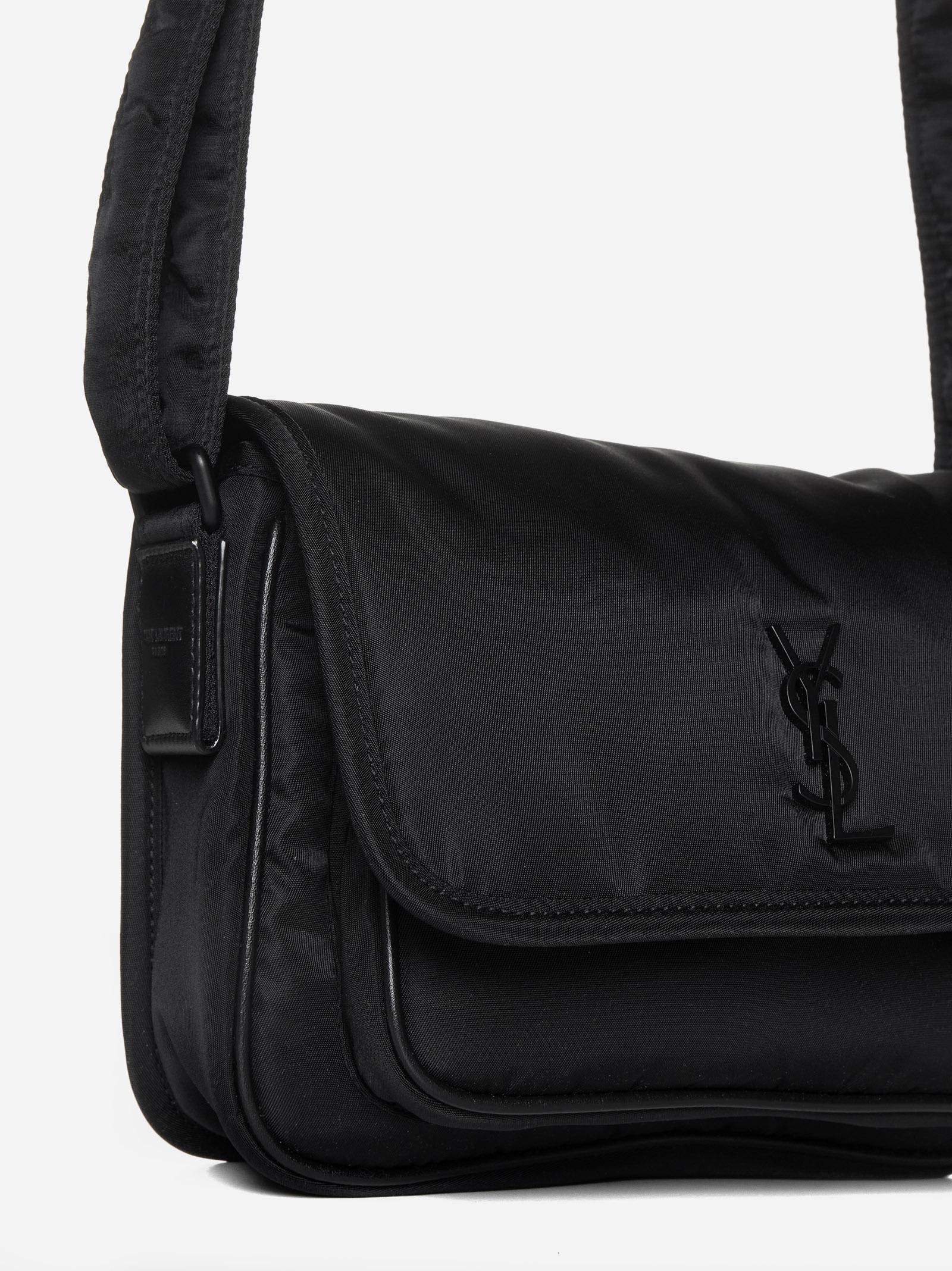 Shop Saint Laurent Niki Small Nylon Messenger Bag In Black