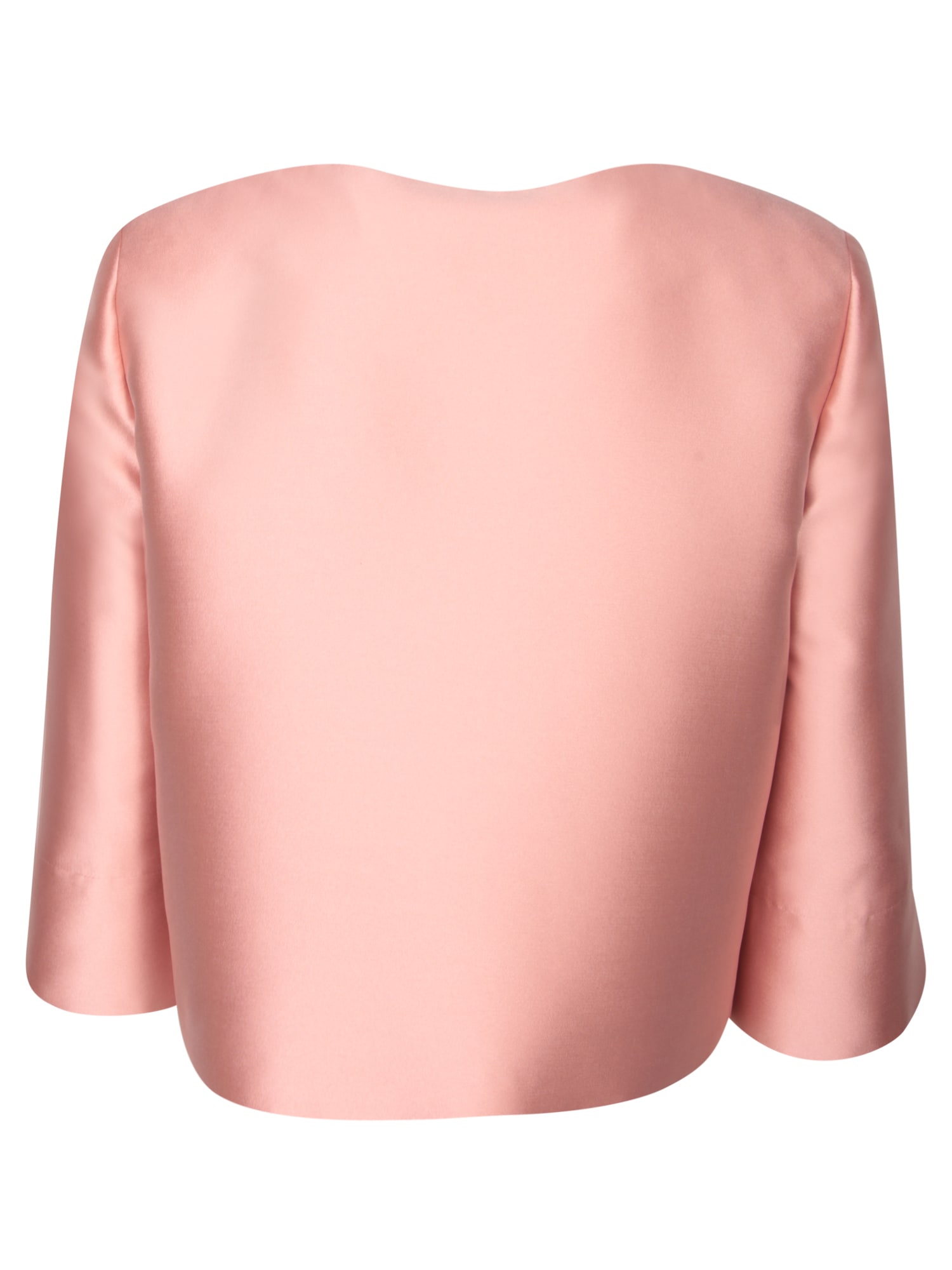 Shop Alberta Ferretti Powder Pink Mikado Cropped Jacket