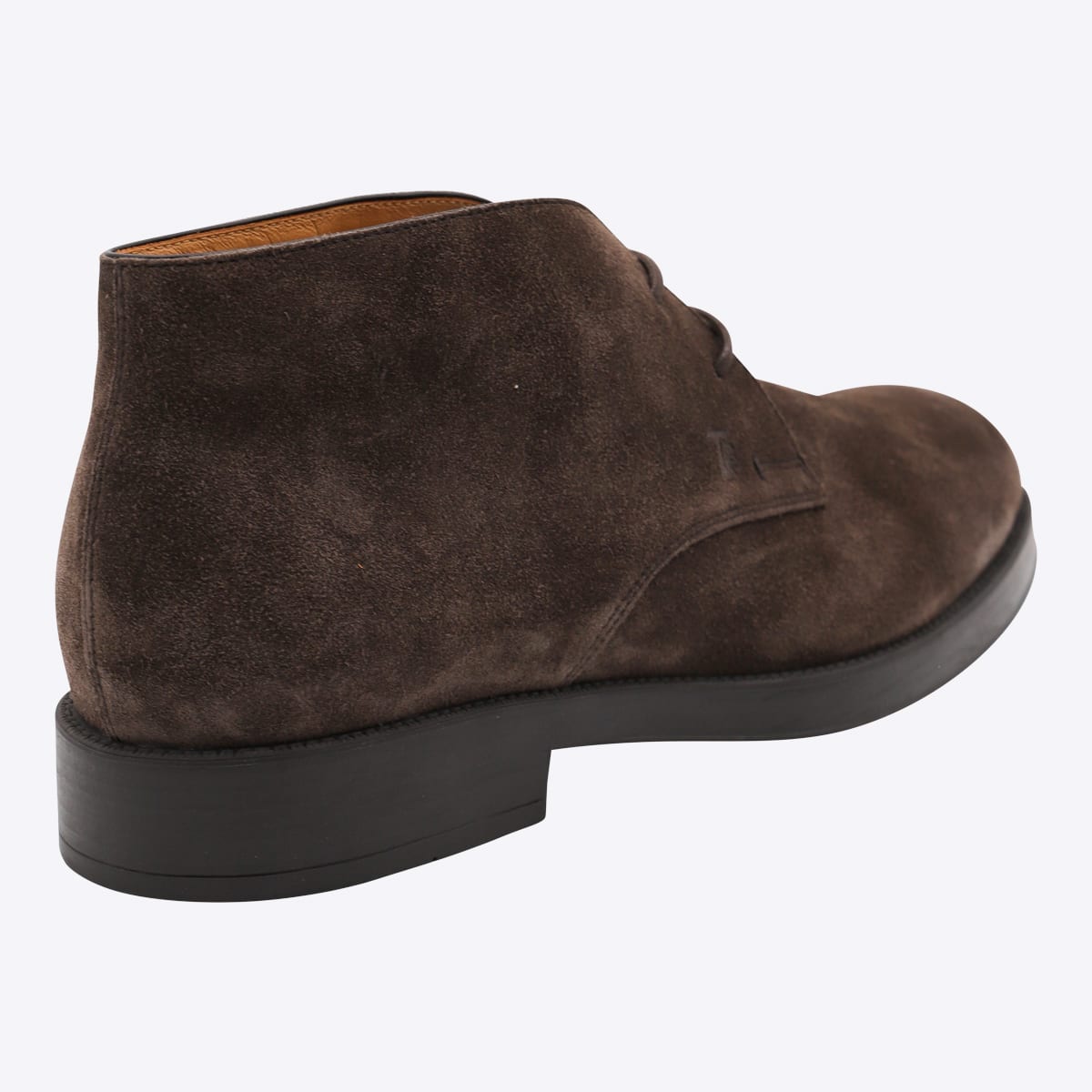 Tod's Suede Ankle Boot With Lace-up Closure And Rubber Sole In Brown
