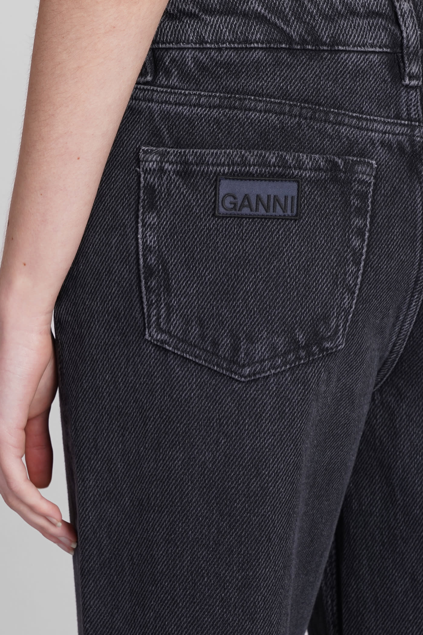 Shop Ganni Jeans In Black Cotton