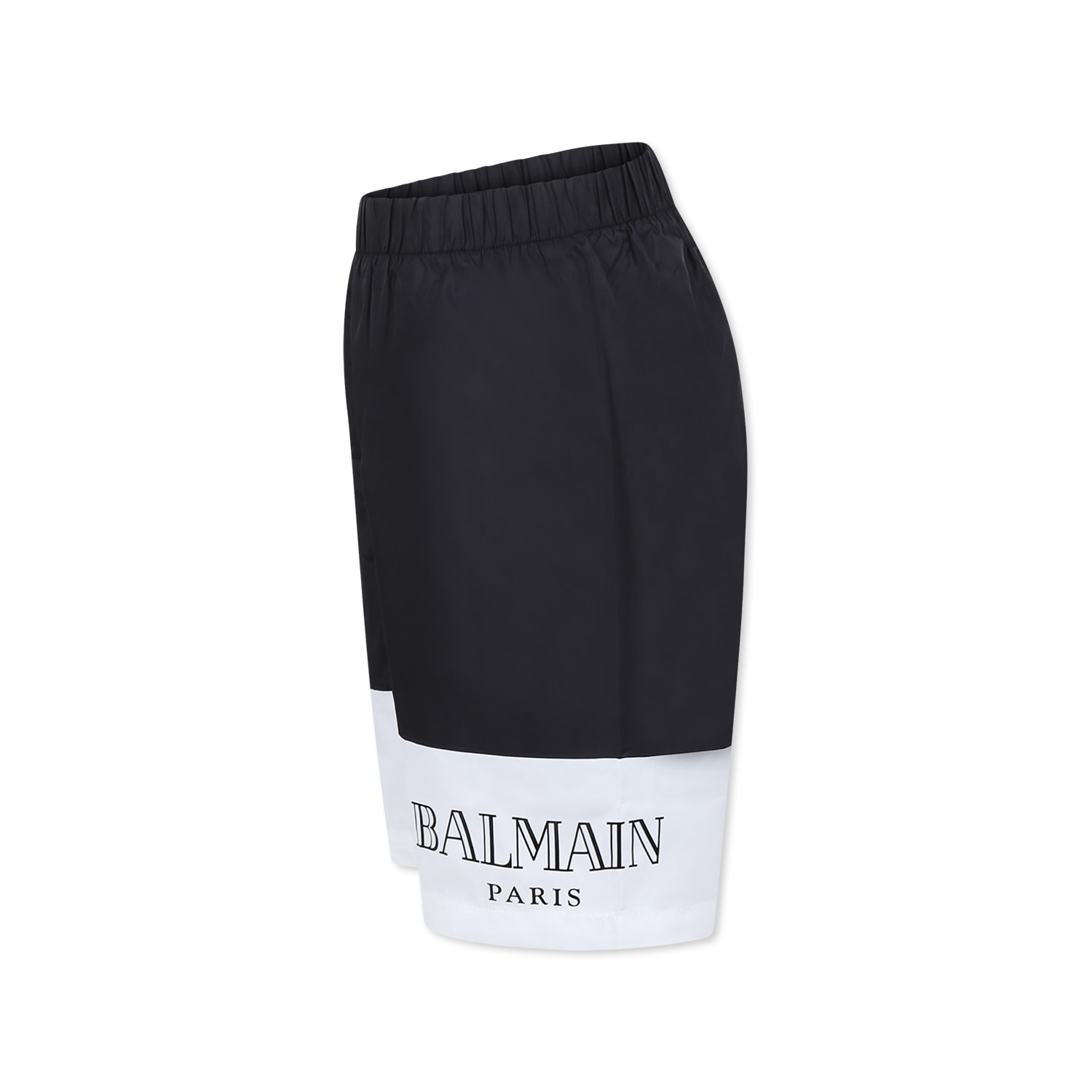 Balmain Elastic Waist Swimming Trunks In Black