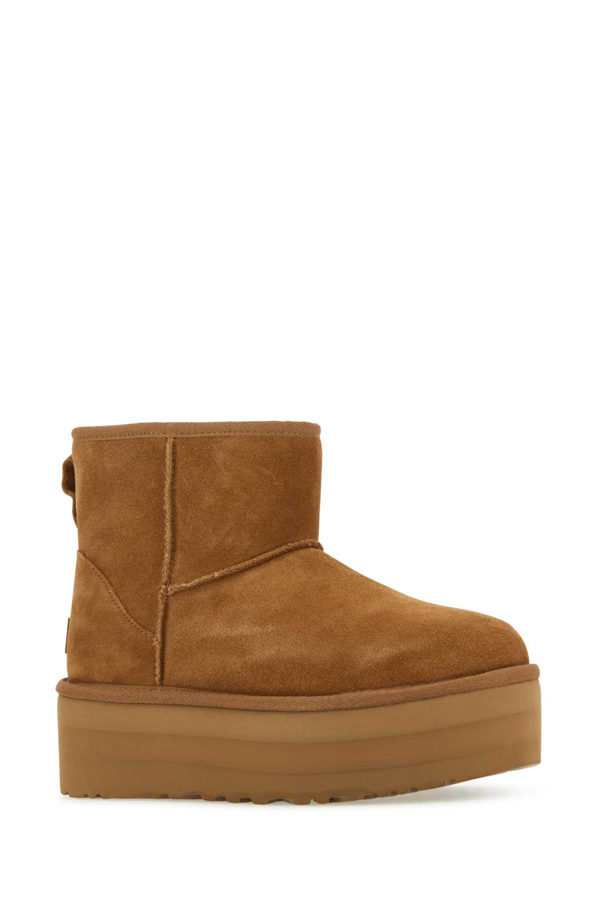 Ugg 'classic Mini Platform' Beige Ankle Boots With Platform In Brown