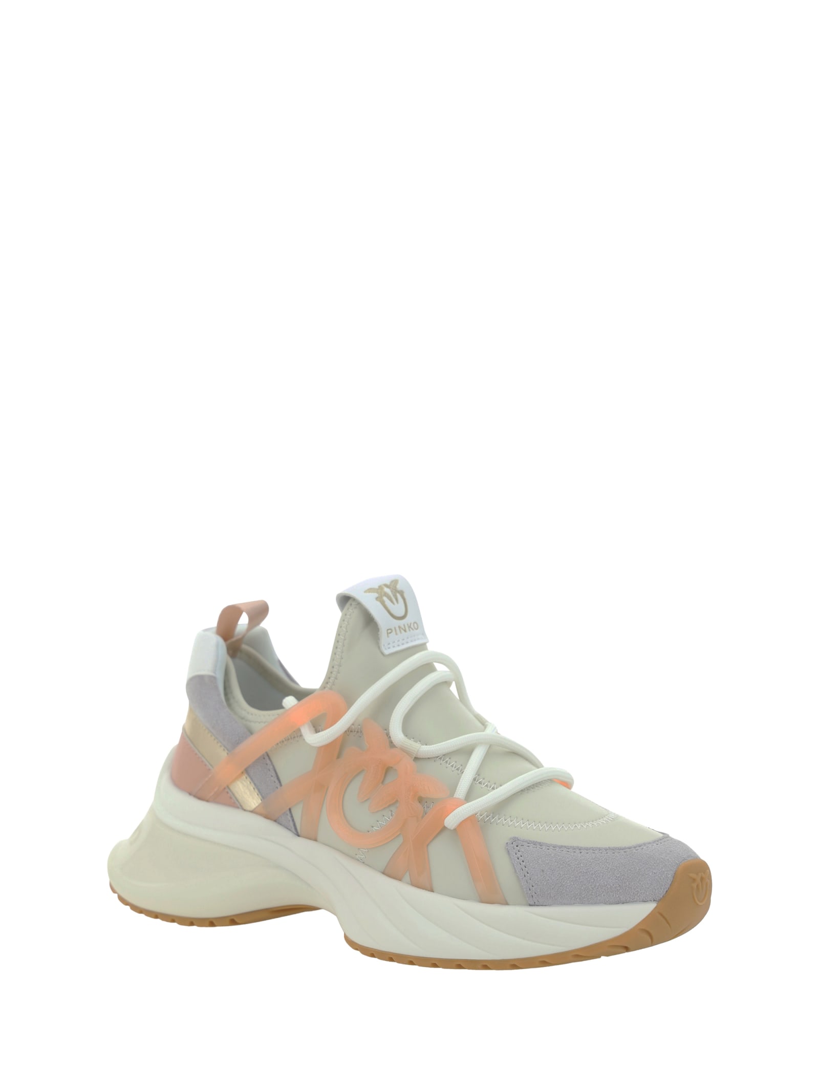 Shop Pinko Ariel Sneakers In Milk/nude