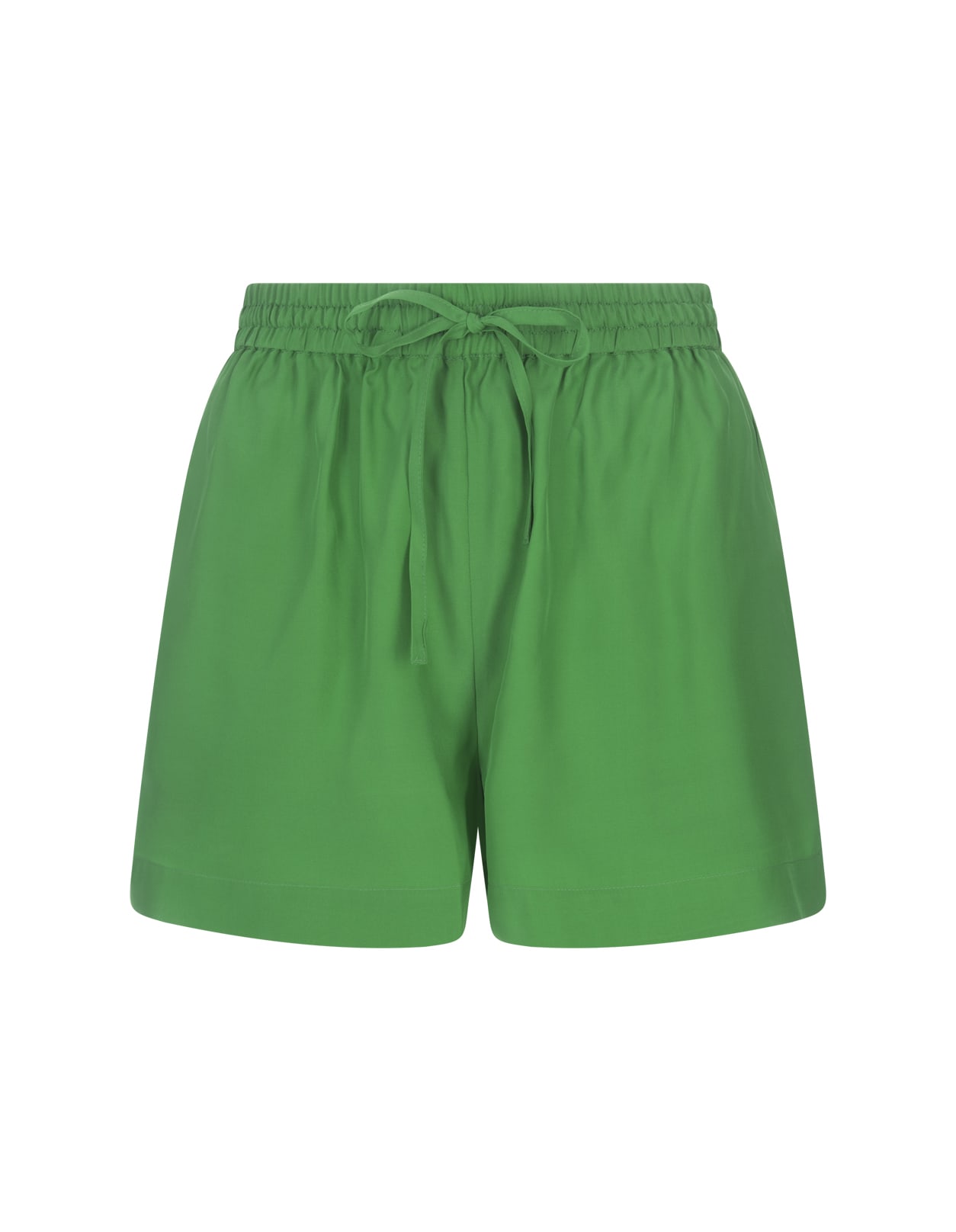 Shop P.a.r.o.s.h Sofia Shorts In Green Silk