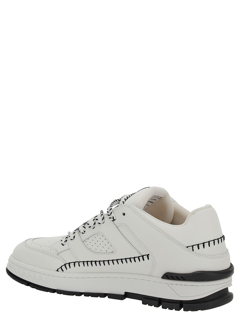 Shop Axel Arigato Area Lo Sneaker Stitch White Low Top Sneakers With Contrasting Stitch Detail In Leather Man