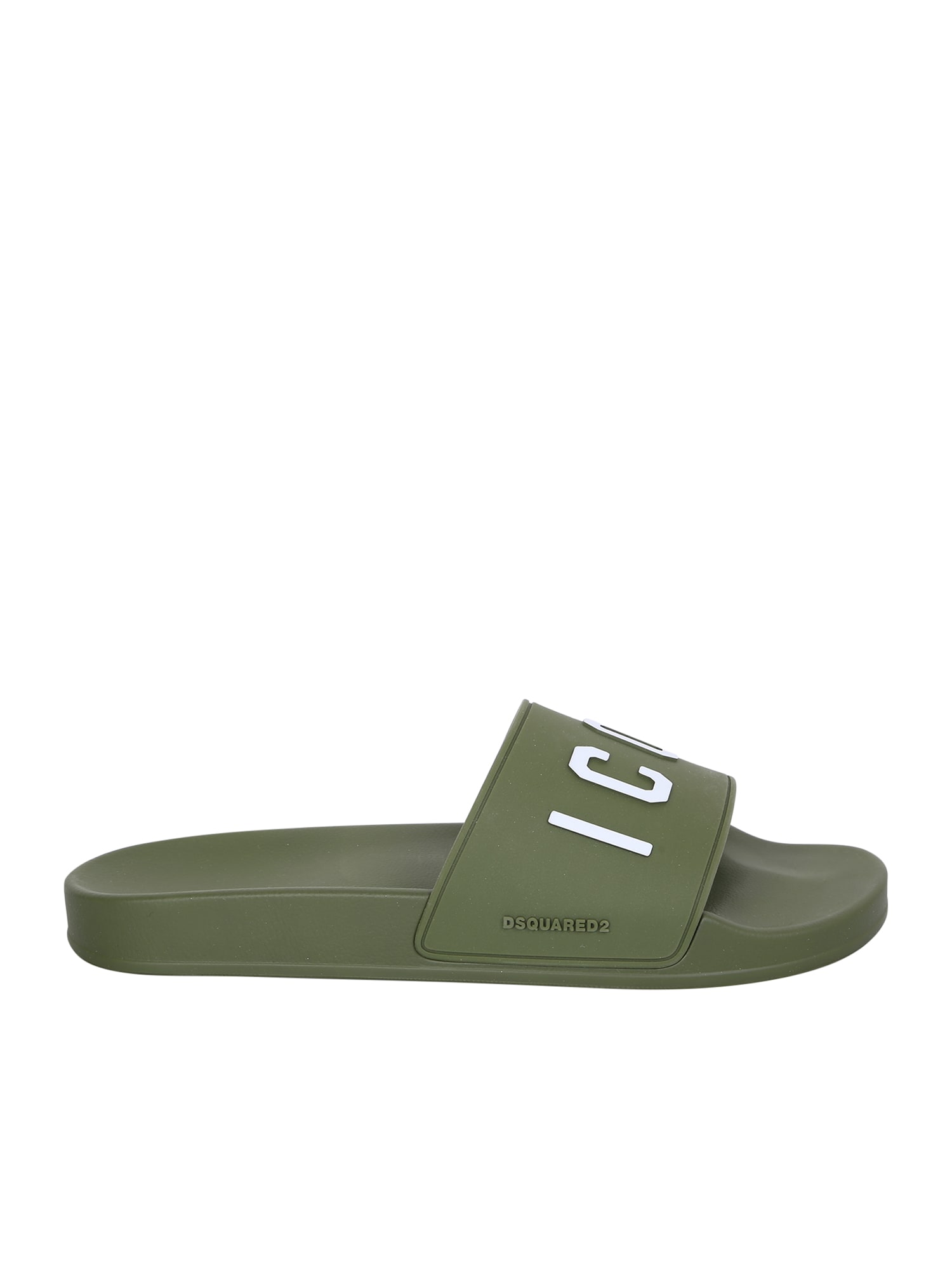 Shop Dsquared2 Military Green Pool Slides