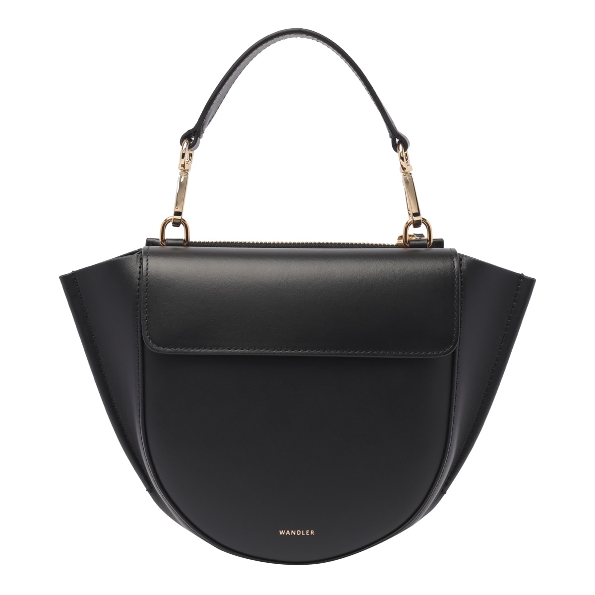 Wandler Hortensia Mini Smooth Leather Shoulder Bag In Black