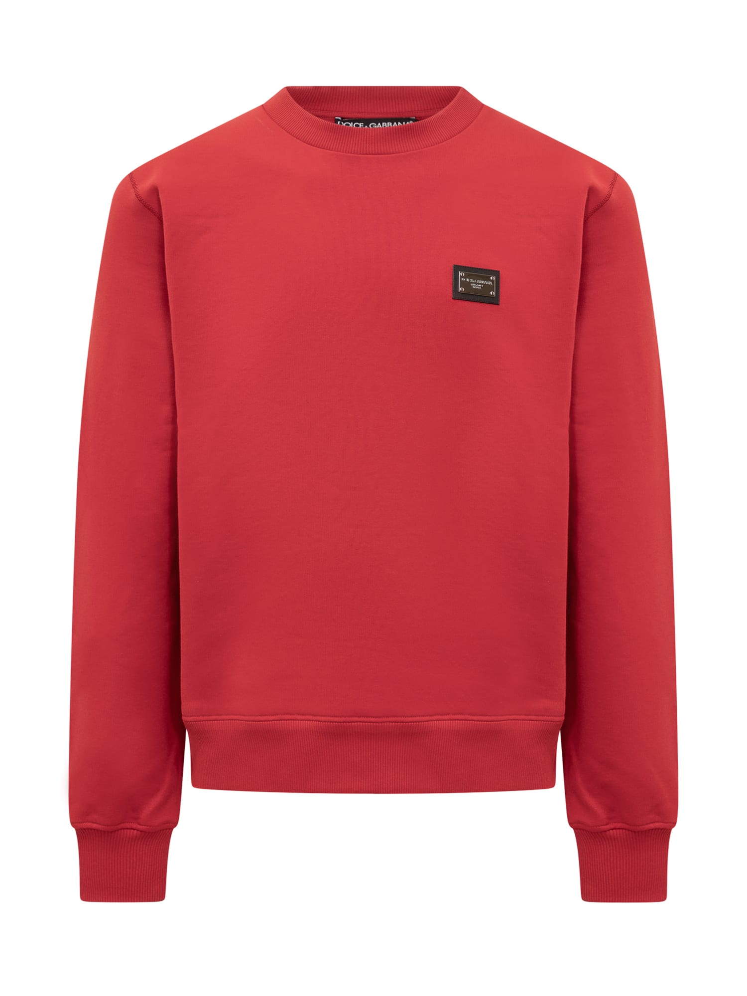 Shop Dolce & Gabbana Sweatshirt With Logo In Rosso Brillante