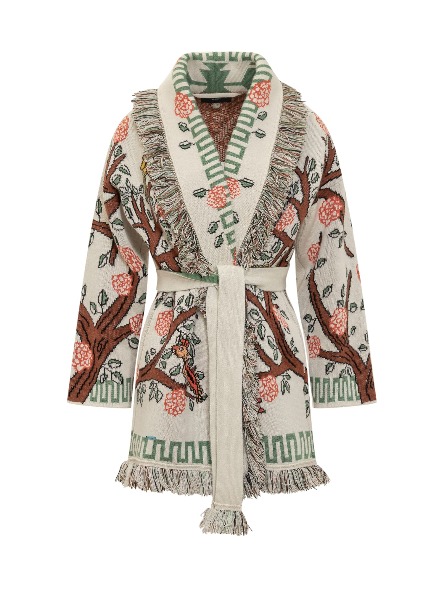 Shop Alanui Tree Of Life Cardigan In Off White