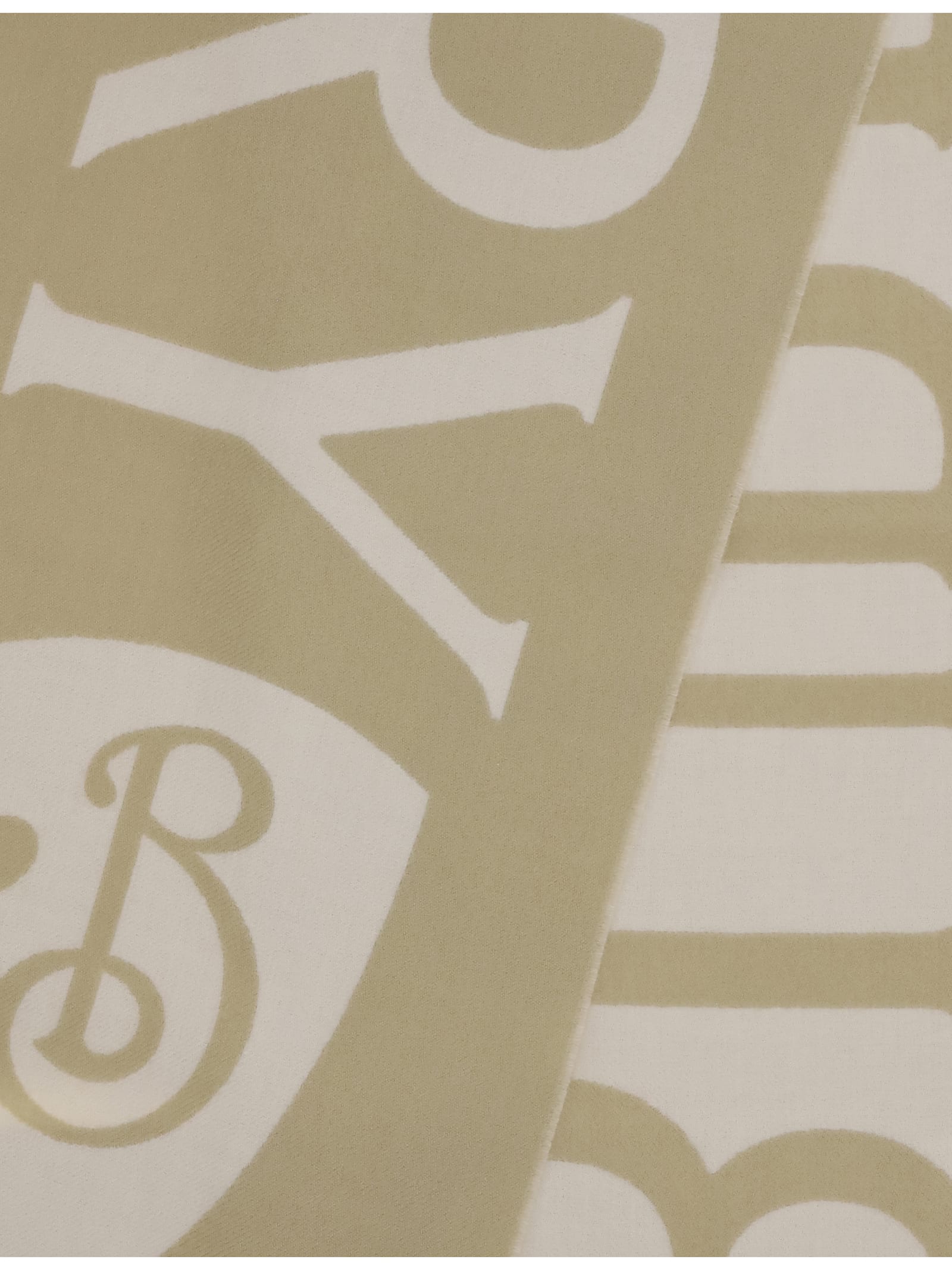 Burberry Logo Wool Scarf In Green