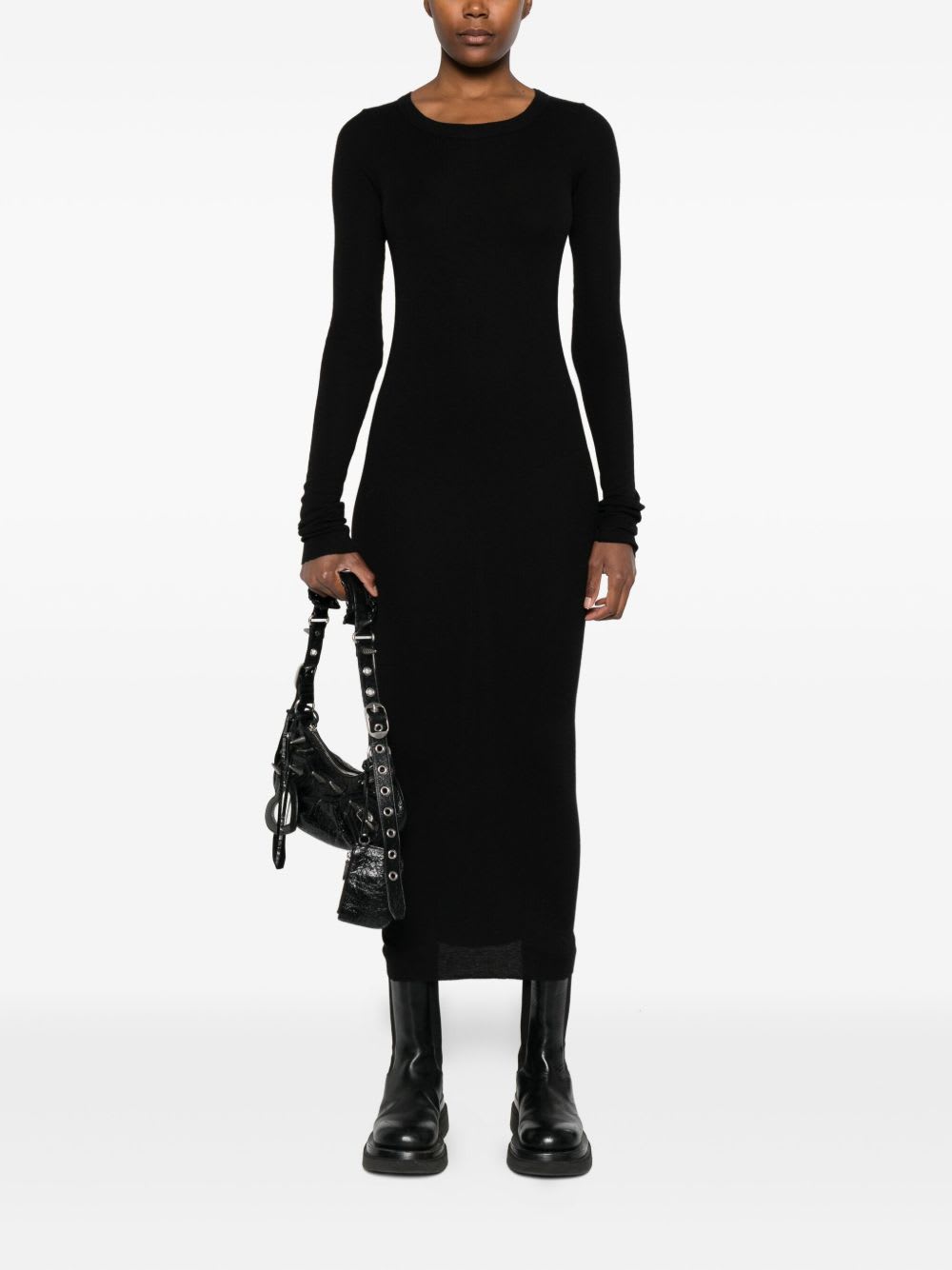 Rick Owens Midi Dress In Black