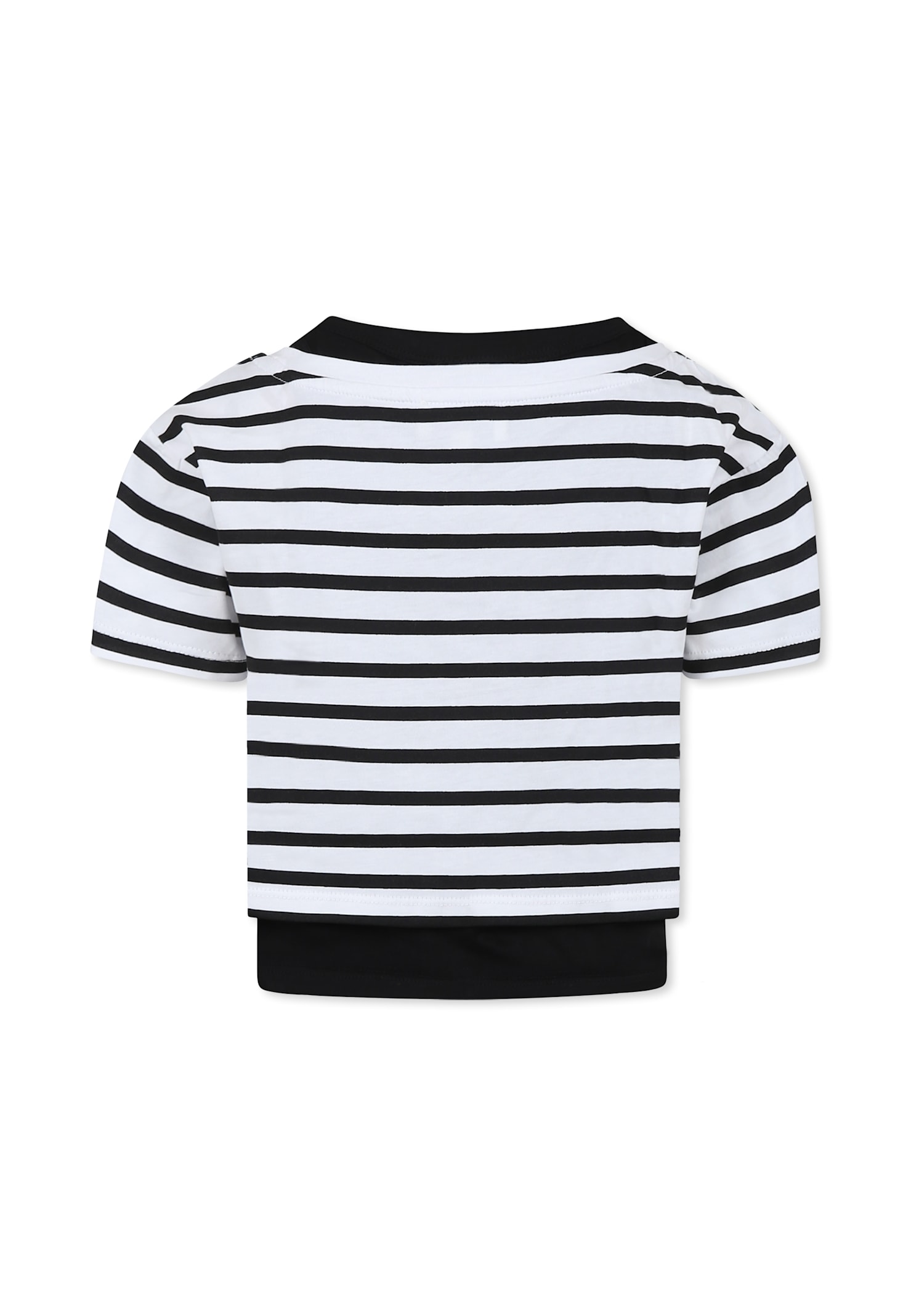 RYKIEL ENFANT MULTICOLOR CROP T-SHIRT FOR GIRL WITH LOGO