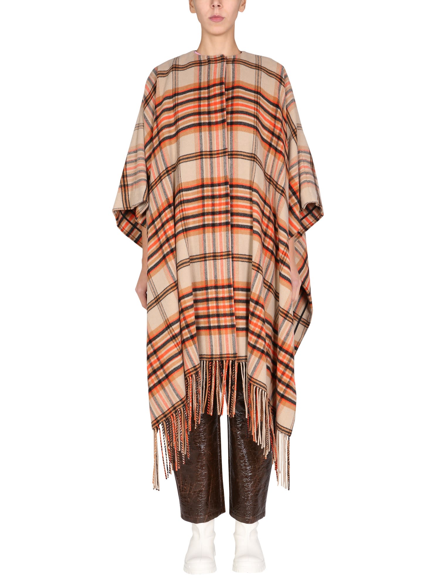 MSGM Cape With Checked Pattern