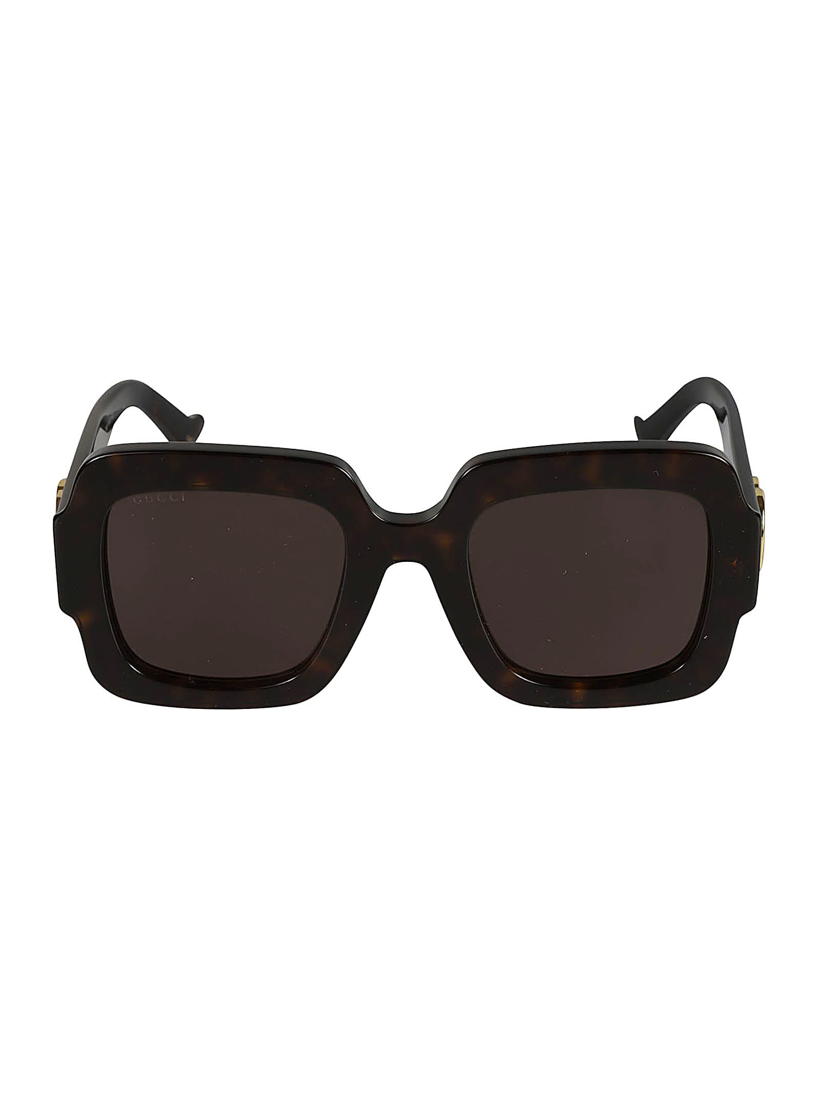 Shop Gucci Thick Square Sunglasses In Havana