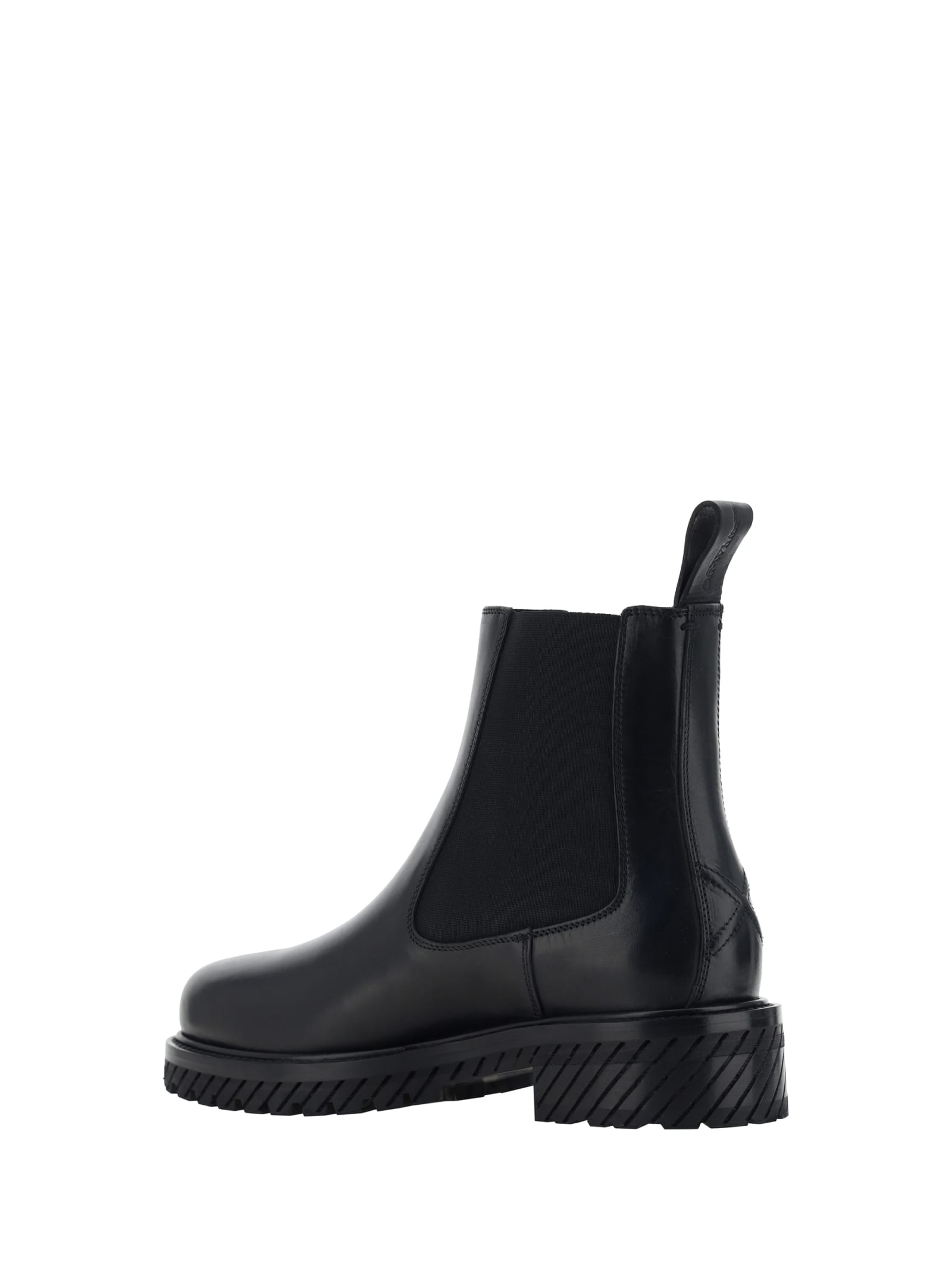 Off-white Off White Combat Ankle Boots In Black Blac
