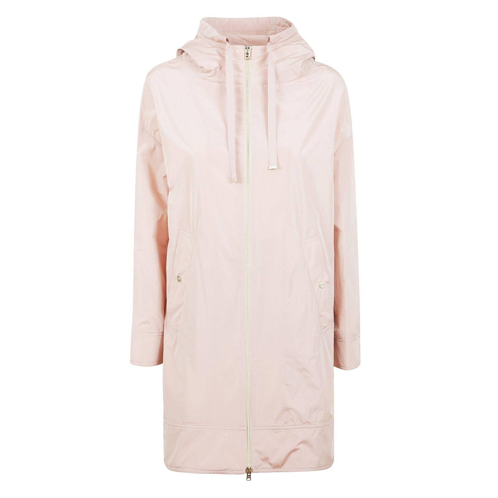 Herno Hooded Drawstrign Zip-up Raincoat