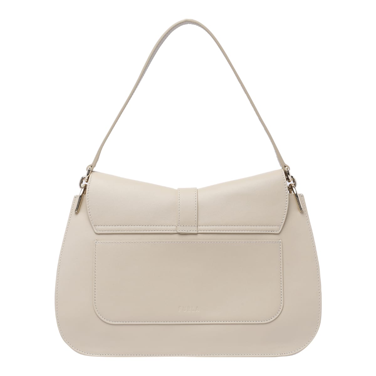 Shop Furla Large  Flow Shoulder Bag In White