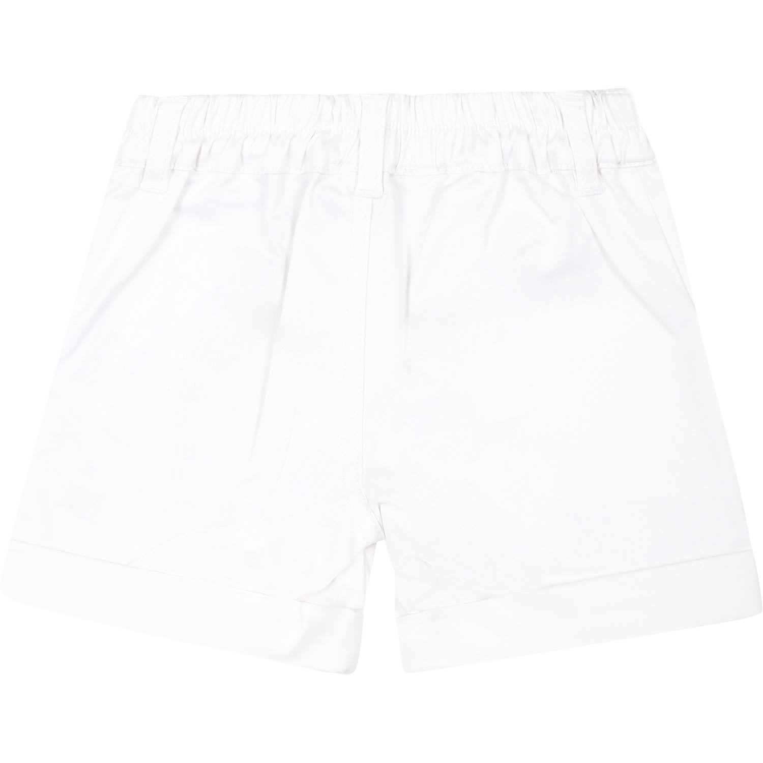 Shop Moschino White Shorts For Baby Boy With Teddy Bear And Logo