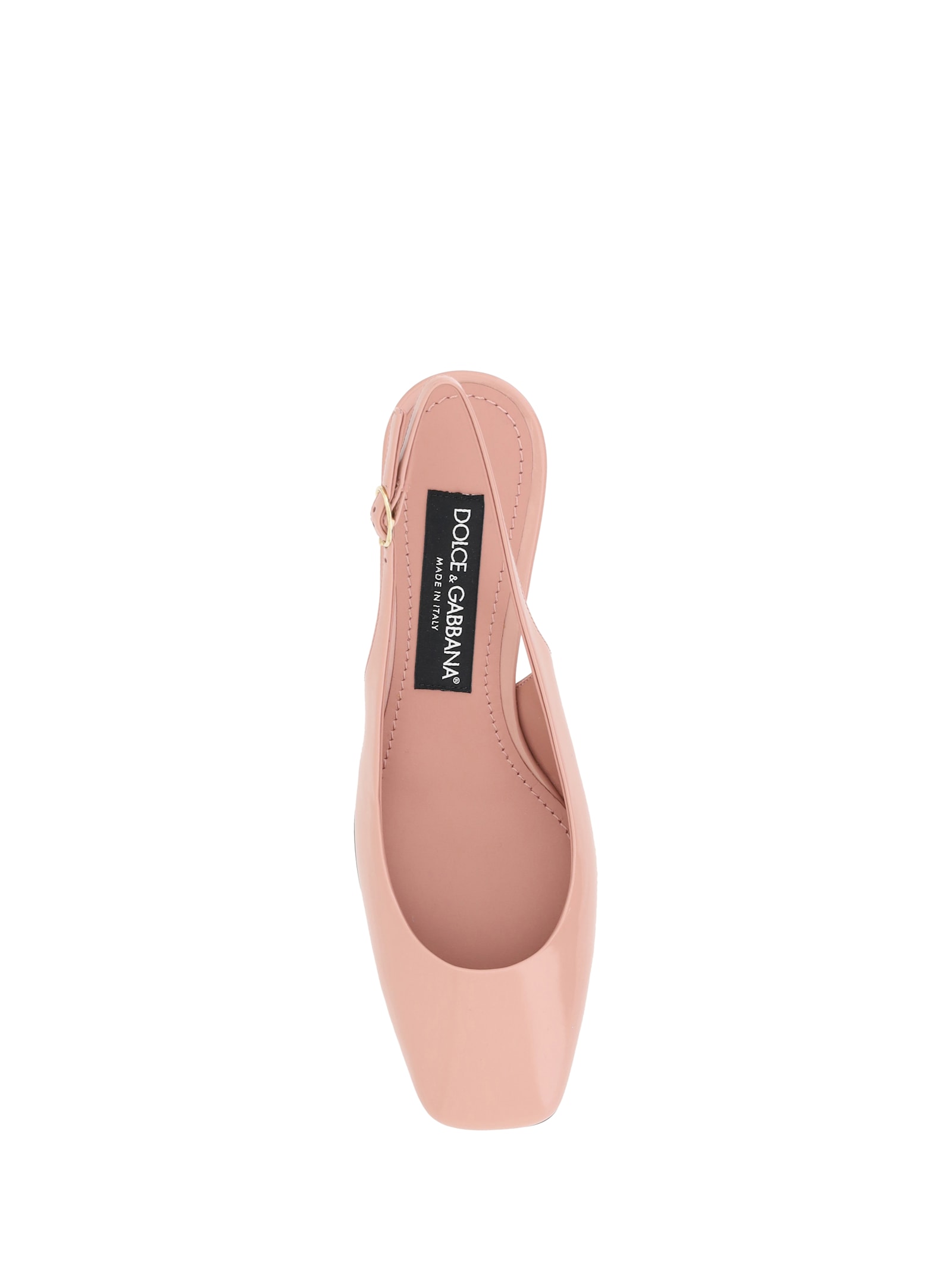 Dolce & Gabbana Pink Décolleté With Dg Logo On The Heel In Shiny Leather Woman In Rosa