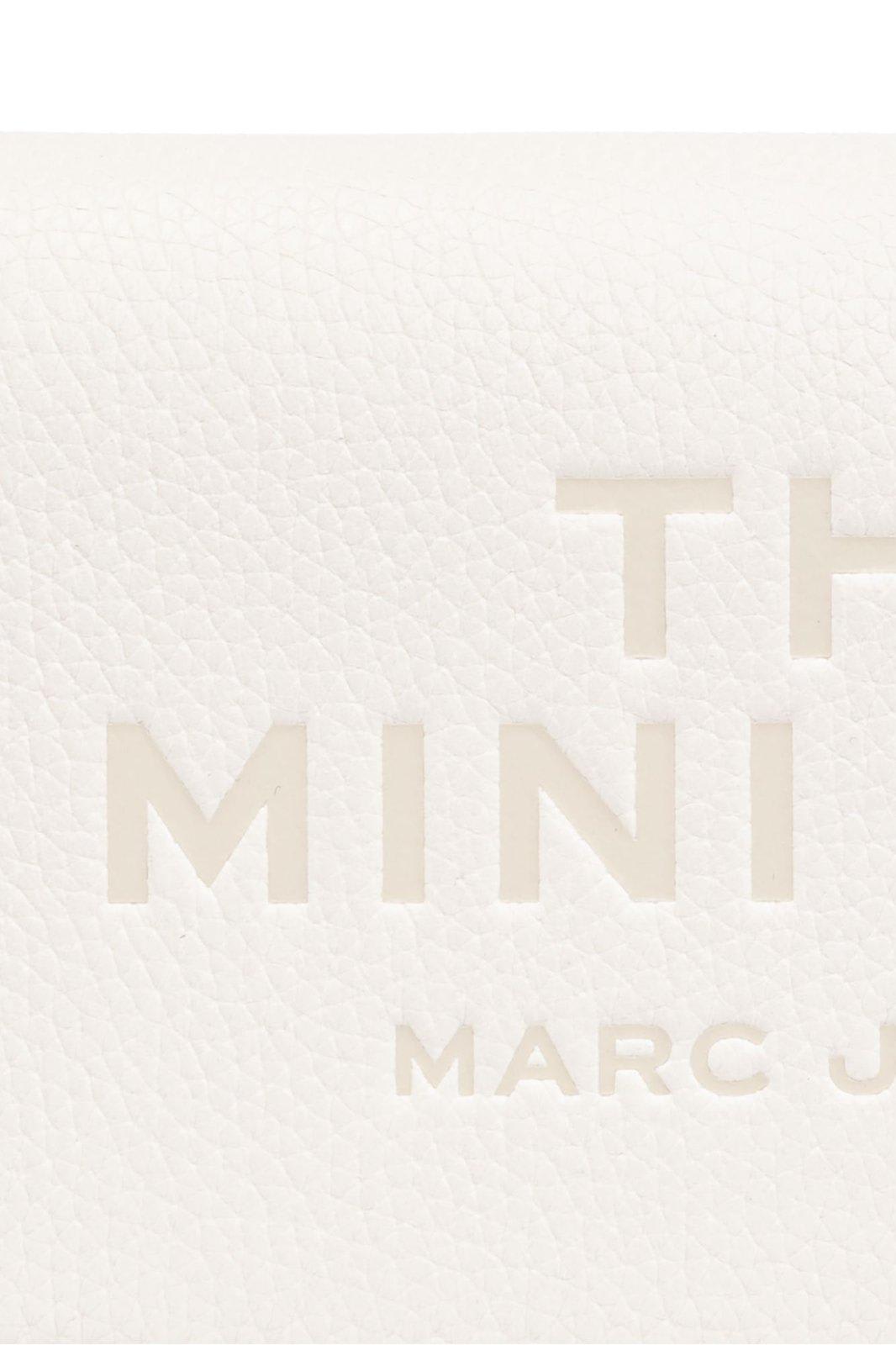 Marc Jacobs Compact White Cow Leather Clutch With Embossed Detail In Bianco