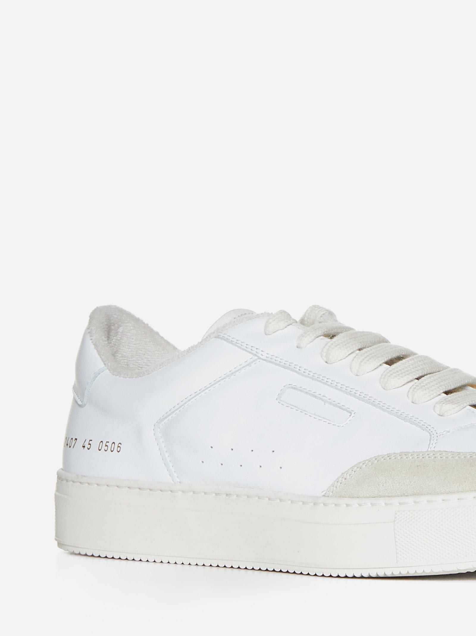 Shop Common Projects Tennis Pro Leather Sneakers In White