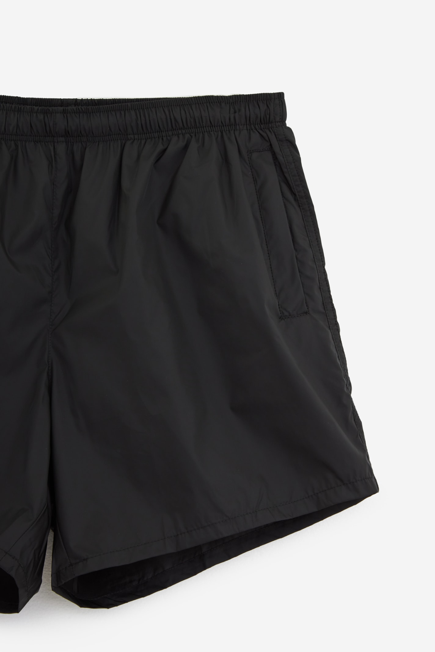 Shop Our Legacy Drape Tech Trunks Shorts In Black