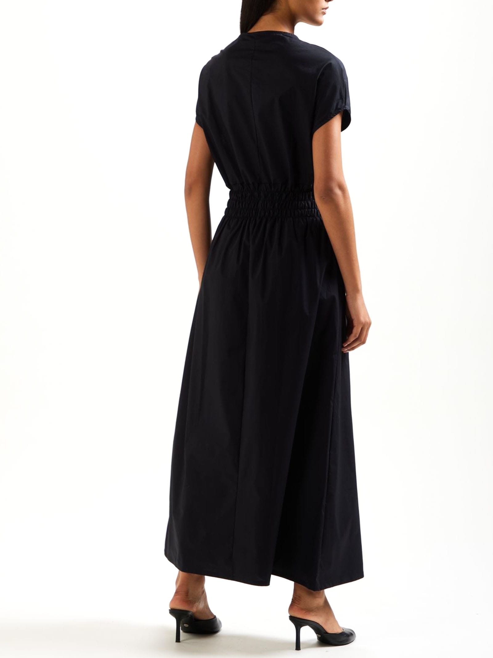 Shop Kangra Black Stretch Cotton Long Dress