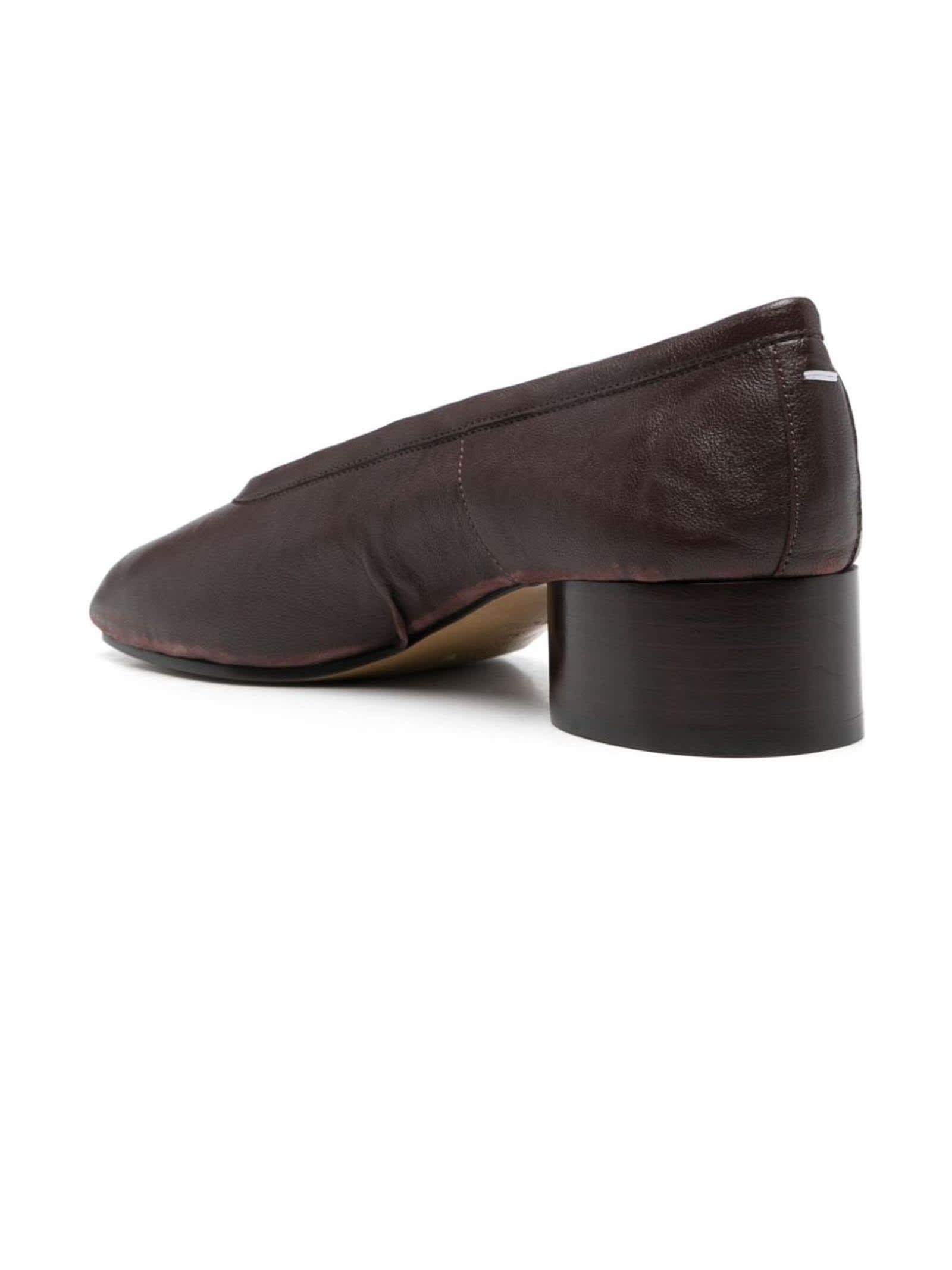 Shop Maison Margiela Tabi New Ballerina Shoes In Bordeaux