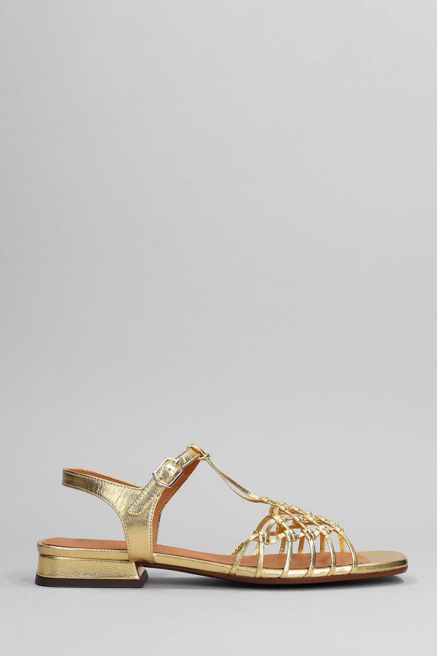 Chie Mihara Tante Flats In Gold Leather