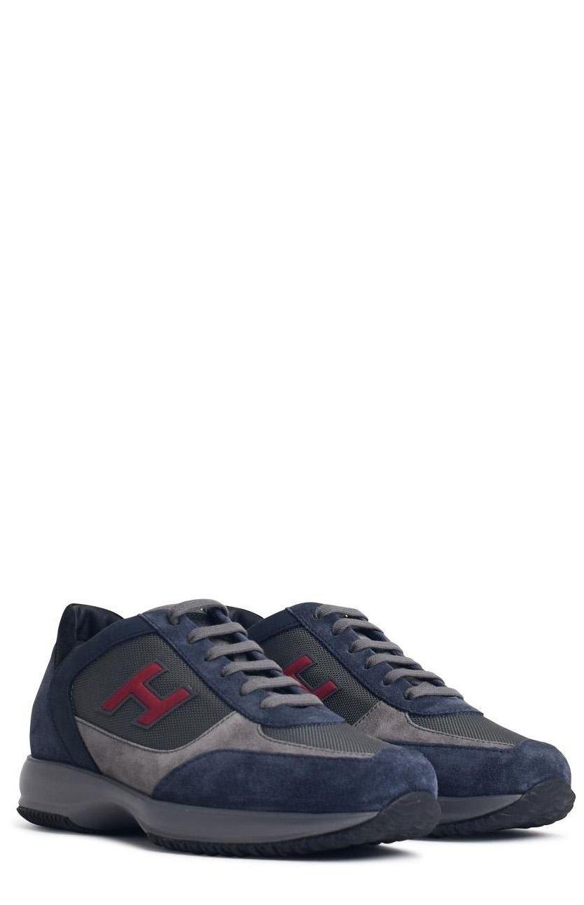 Shop Hogan Interactive Lace-up Sneakers In Grey