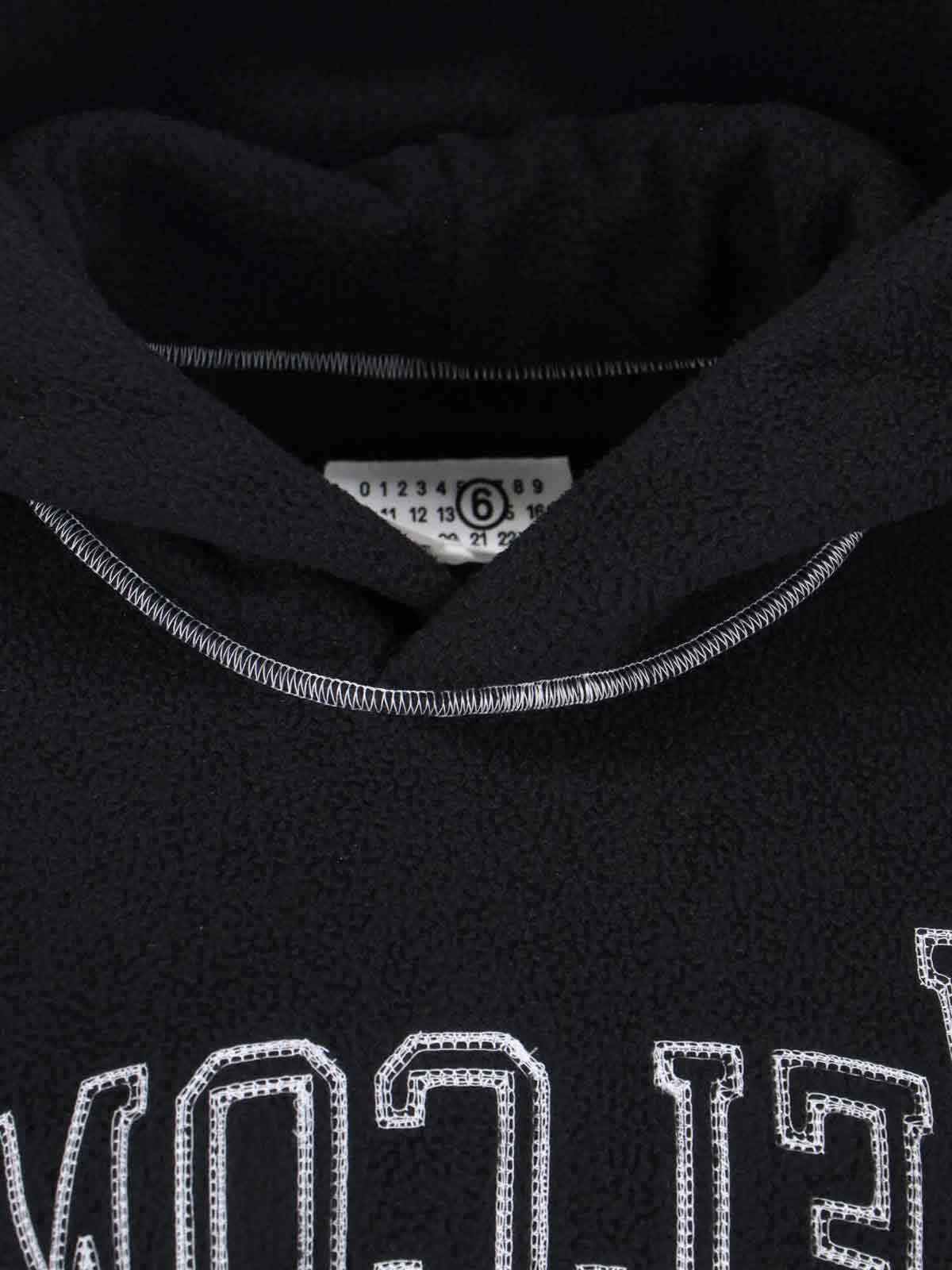 Mm6 Maison Margiela Knitwear Hooded Contrast Stitching In Black
