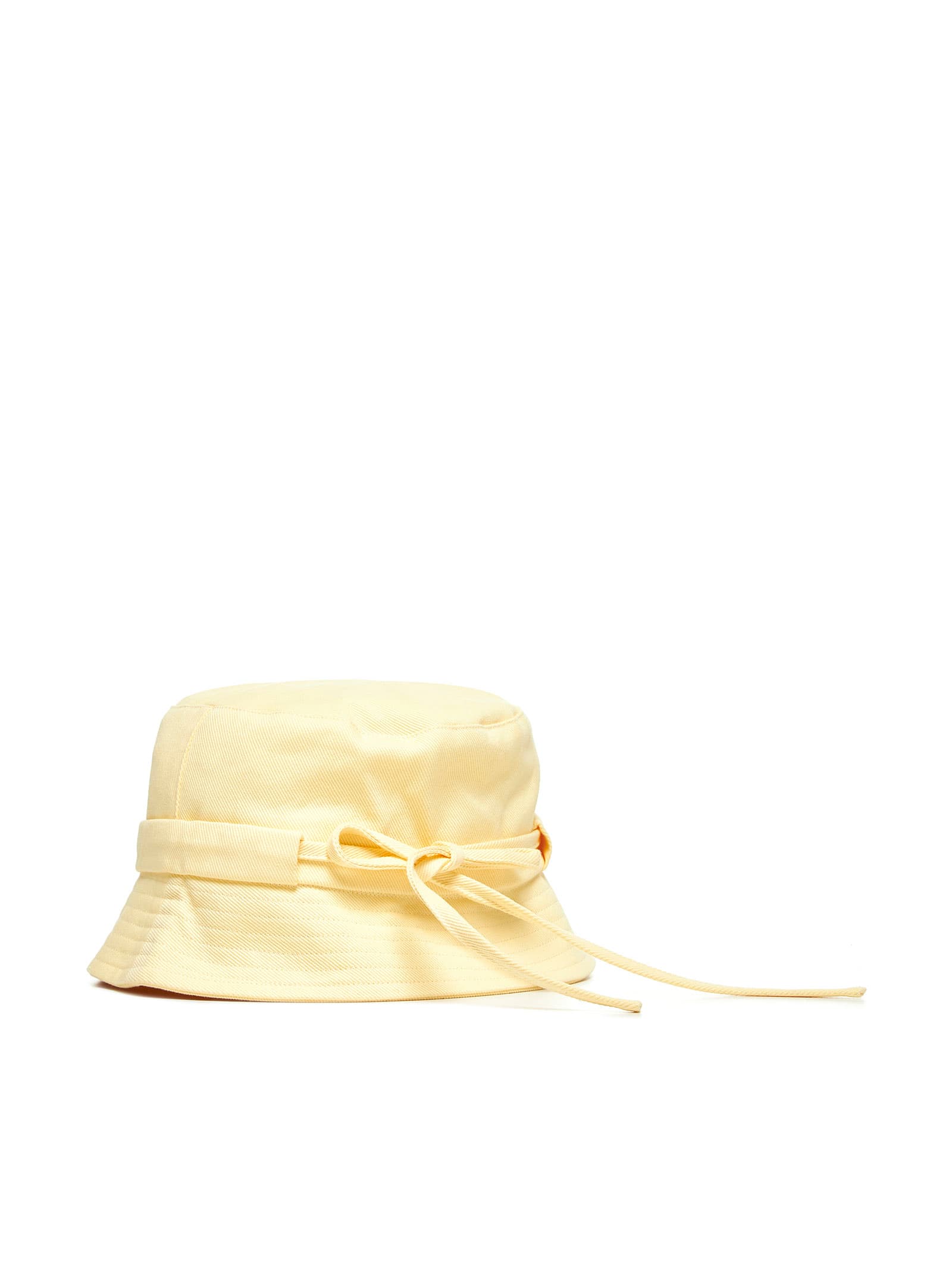 Jacquemus Le Bob Gadjo Drawstring Bucket Hat In Pale Yellow
