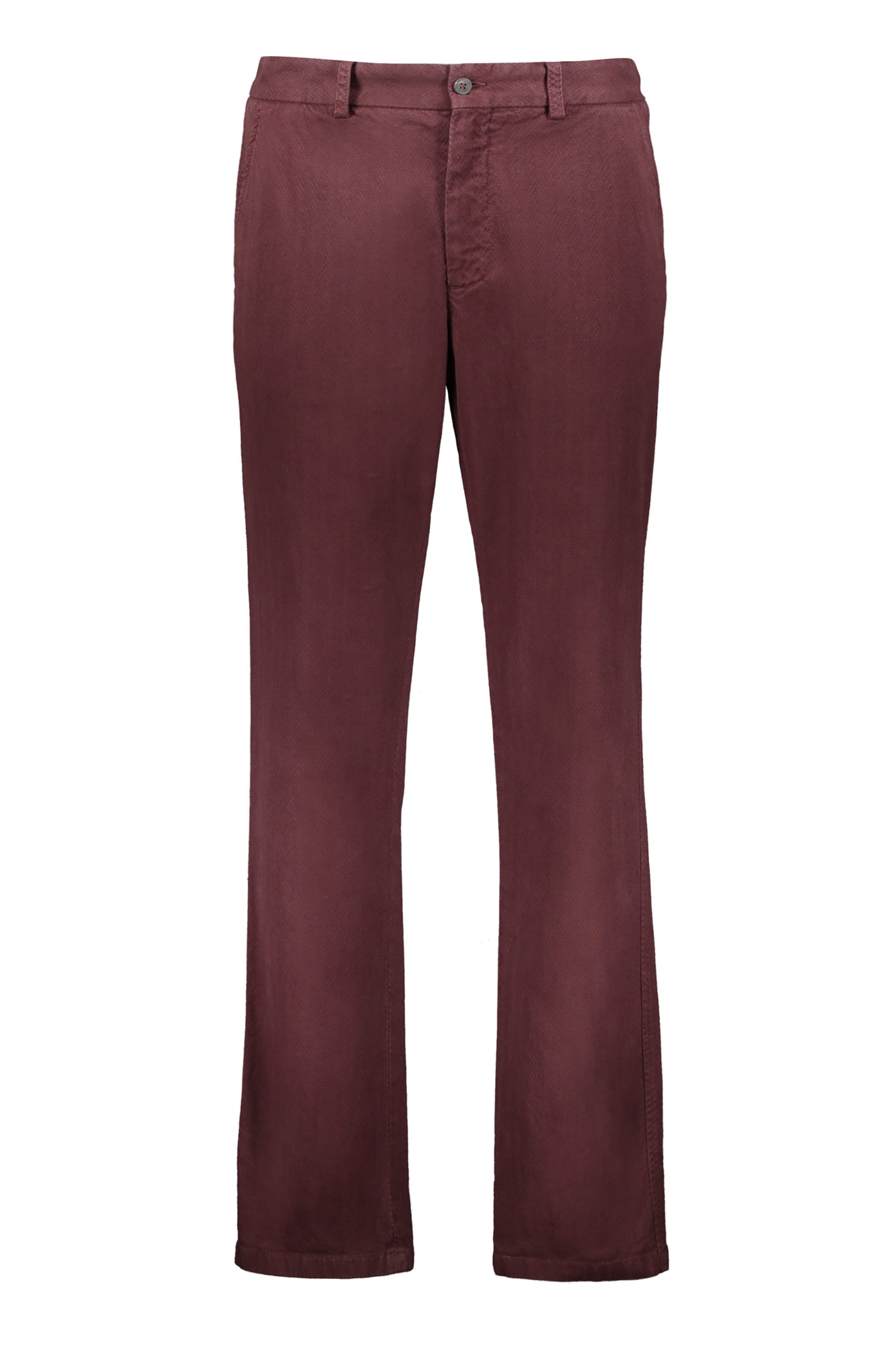 Missoni Cotton Trousers In Burgundy