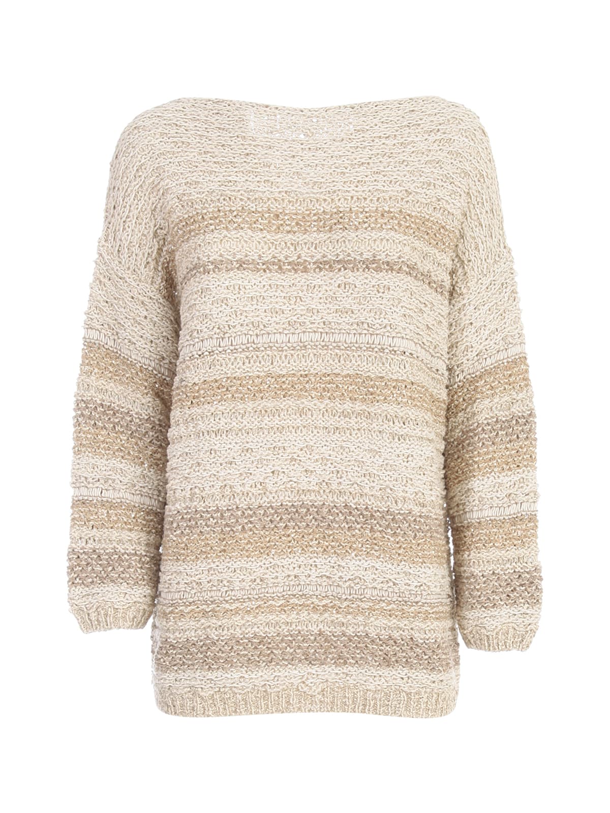 Gentry Striped 3/4s Sweater W/paillettes
