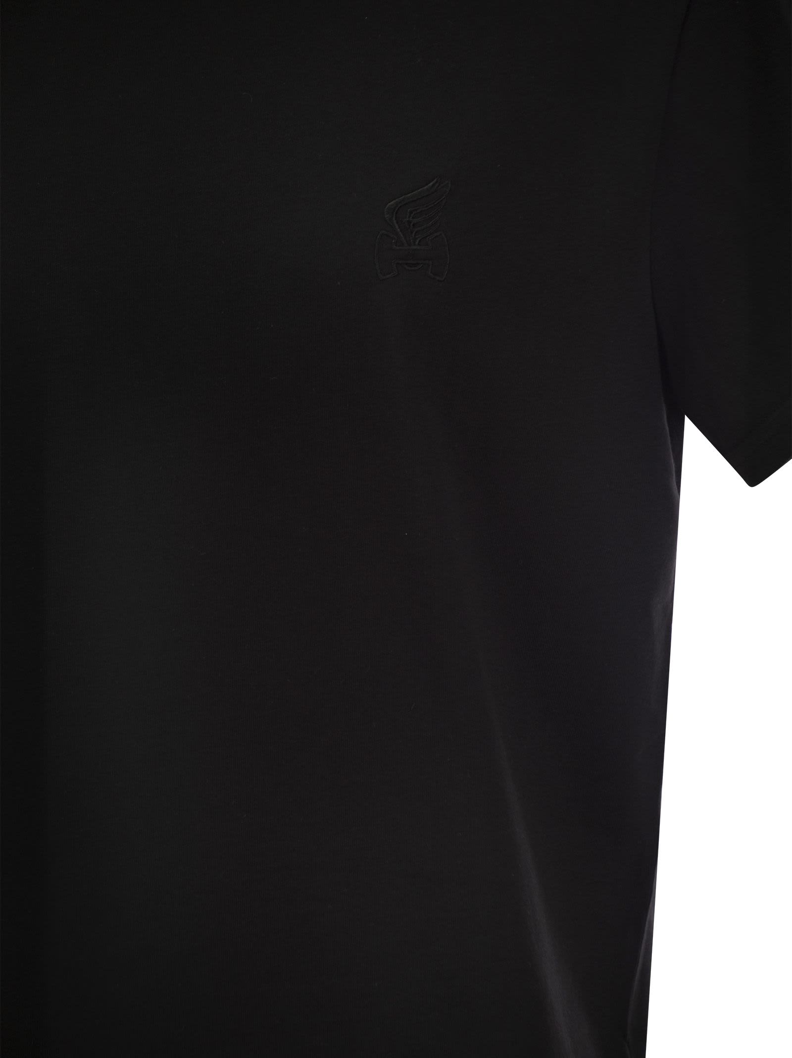 Shop Hogan Cotton Jersey T-shirt In Black