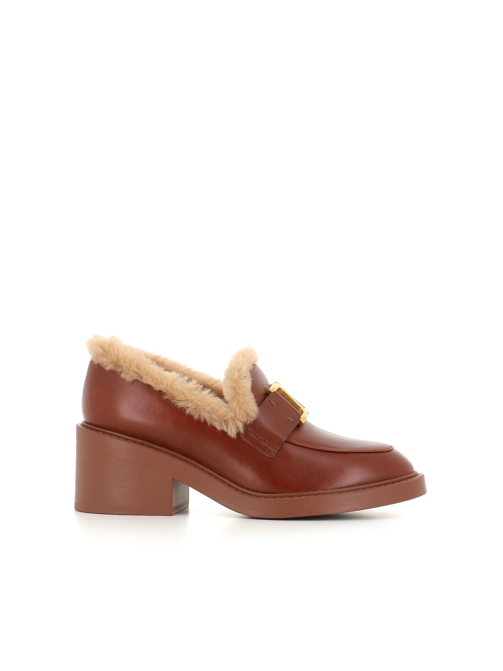 Shop Chloé Loafer Marcie In Cognac