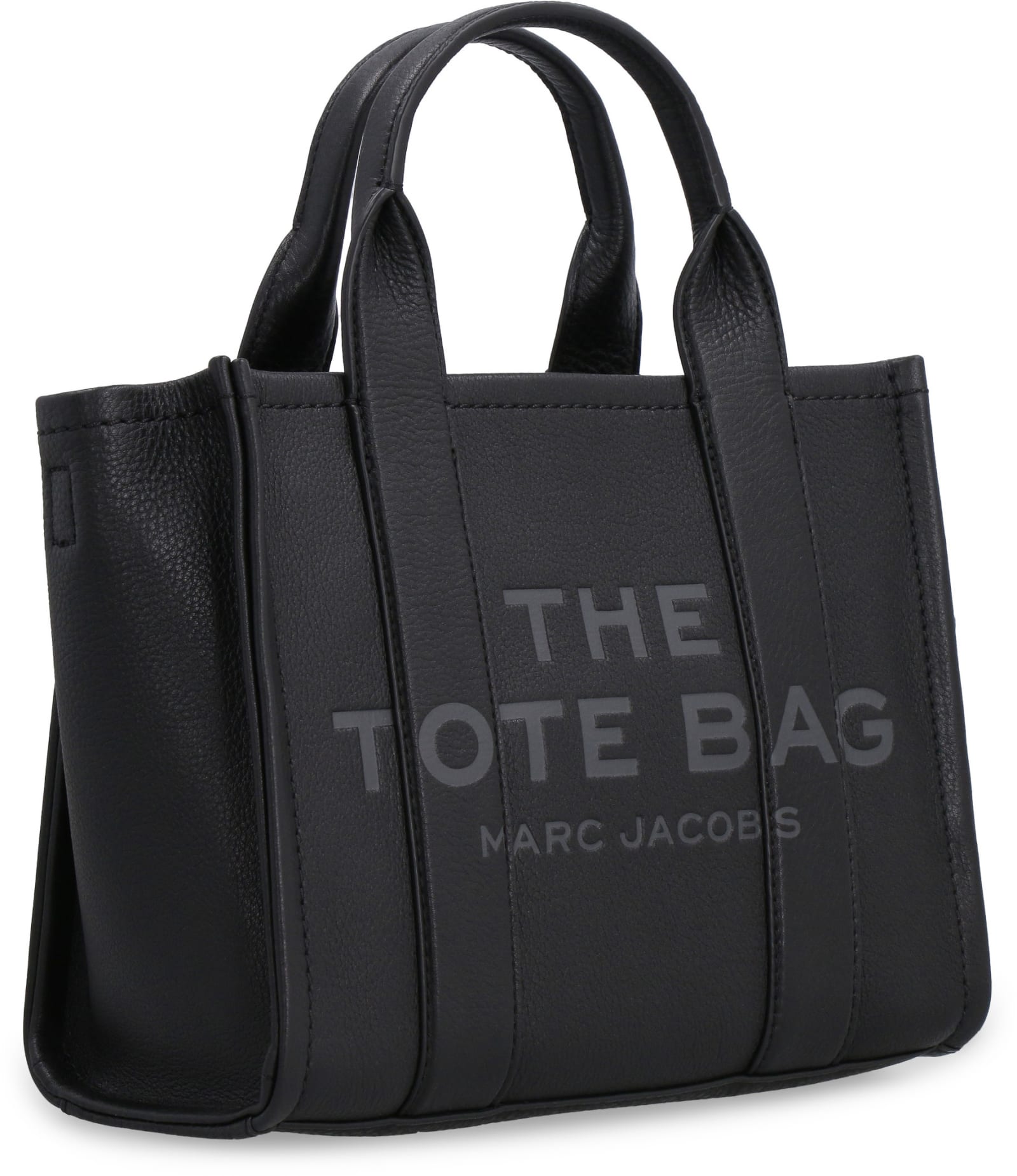 Shop Marc Jacobs The Leather Small Tote Bag In Black