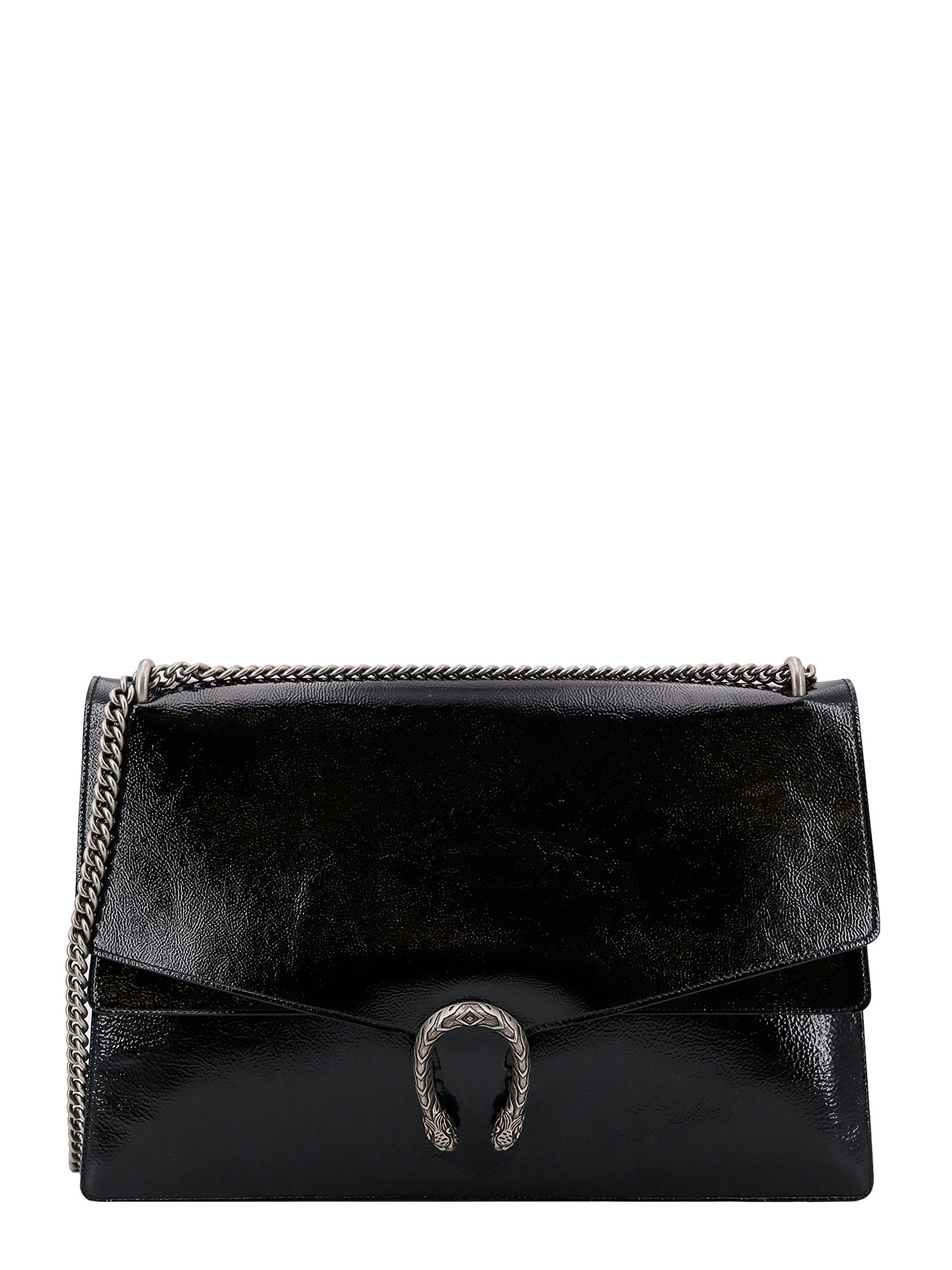 Gucci Dionysus Patent Leather Shoulder Bag In Black