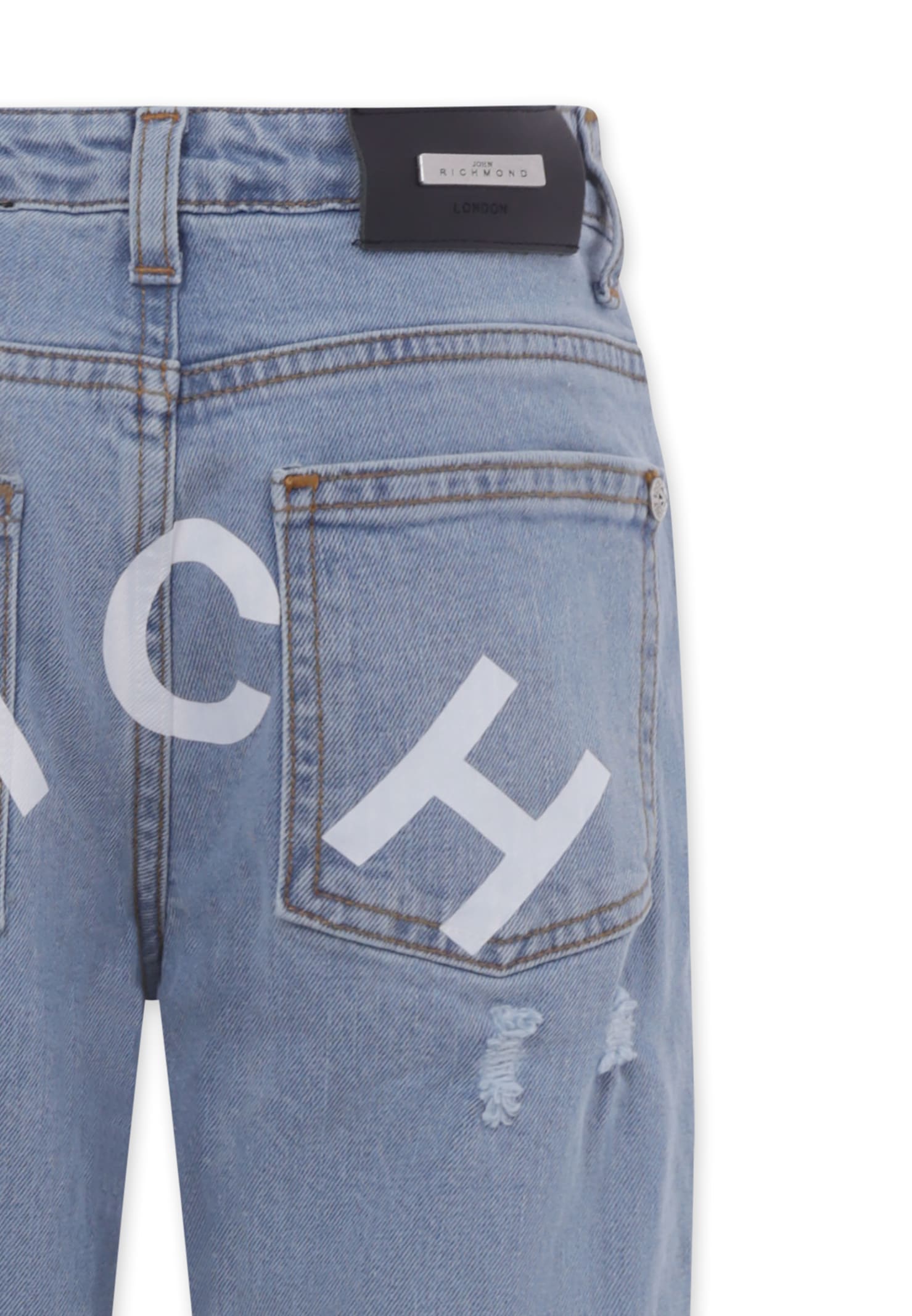 Richmond Light Blu Jeans For Boy With Logo