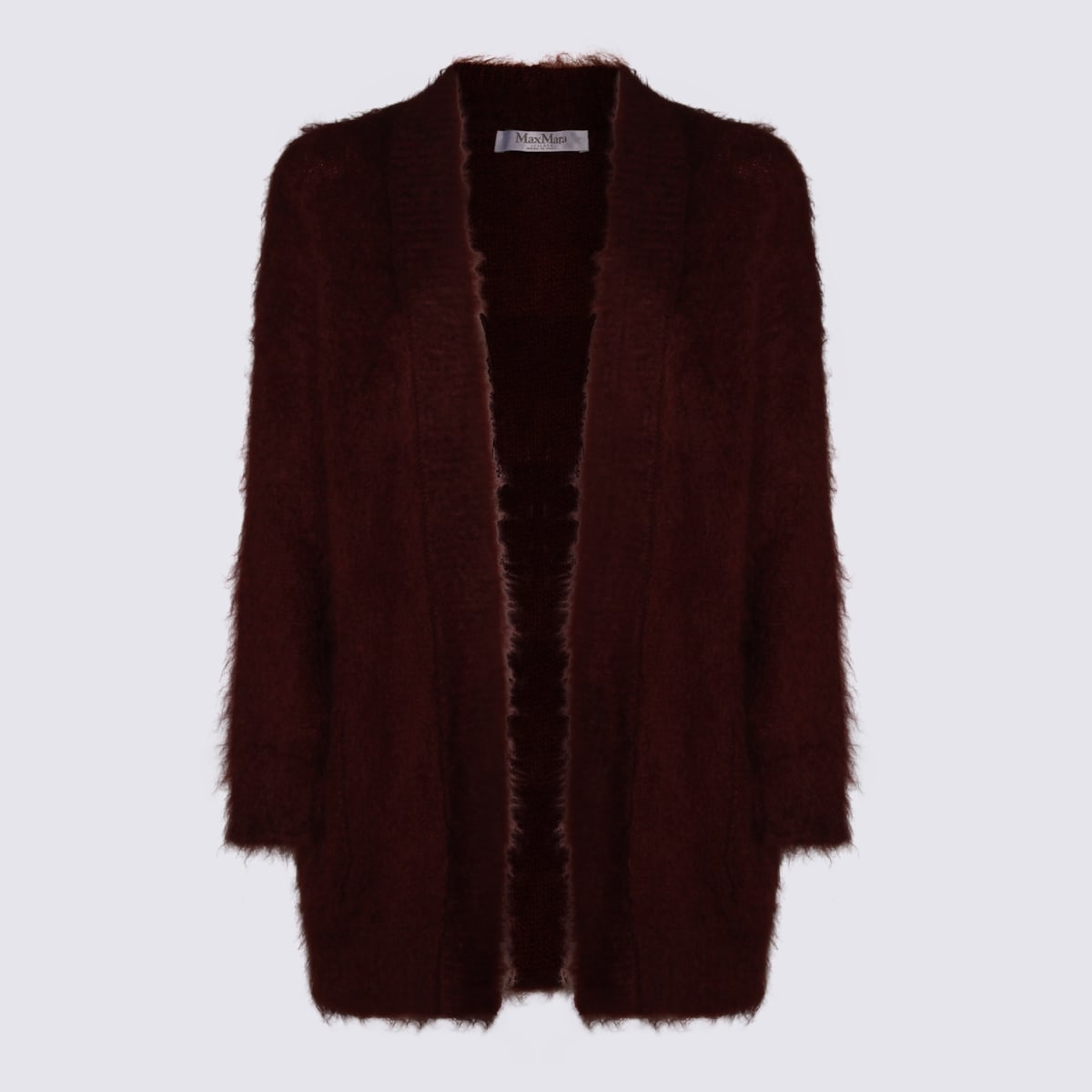 Max Mara Grape Mohair Blend Affetto1234 Cardigan In Burgundy
