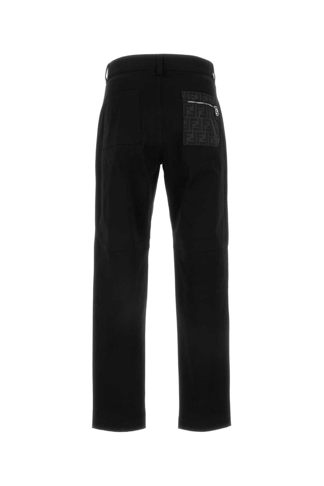 Shop Fendi Ff Motif Cigarette Trousers In Nero